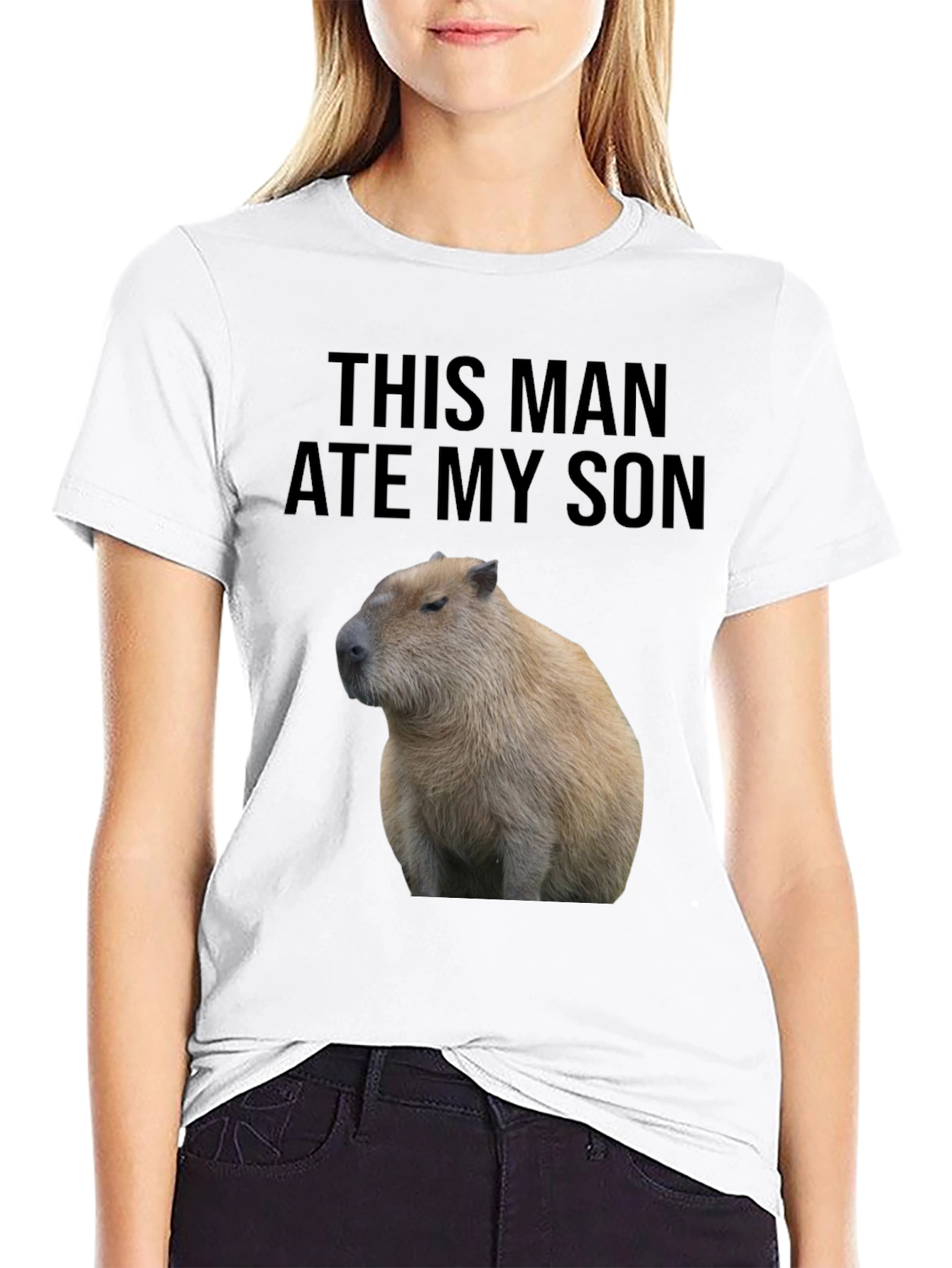 This Man Ate My Son Capybara Graphic Tee