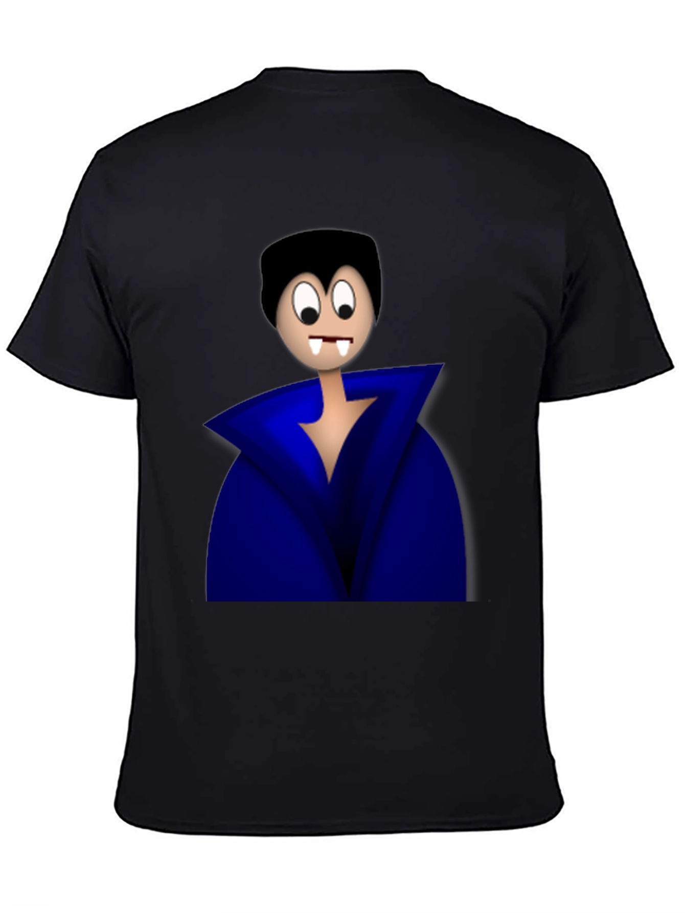Cartoon Vampire Graphic Tee - Black