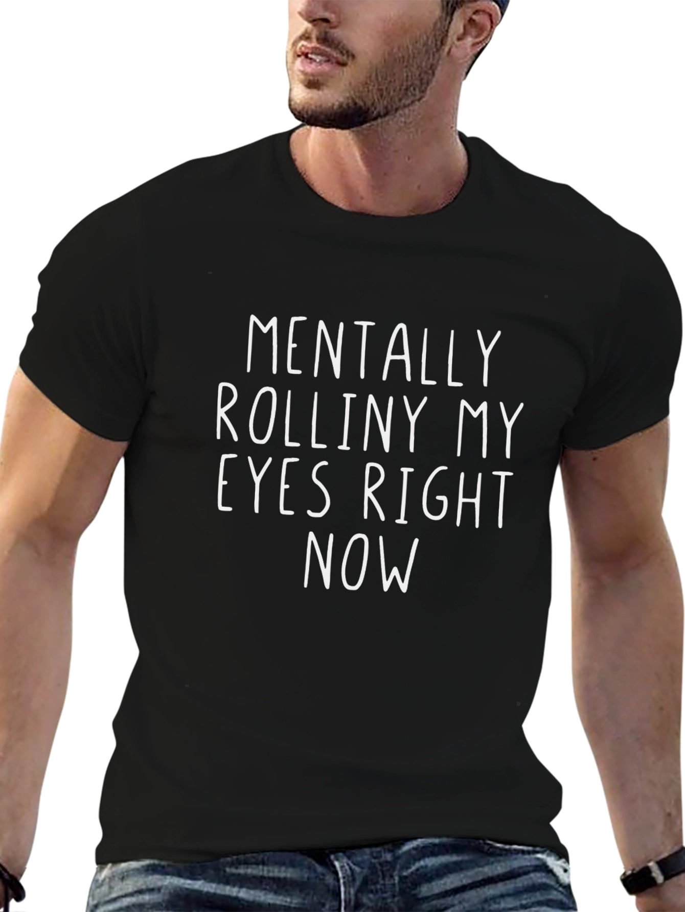Mentally Rolling My Eyes Black Graphic Tee