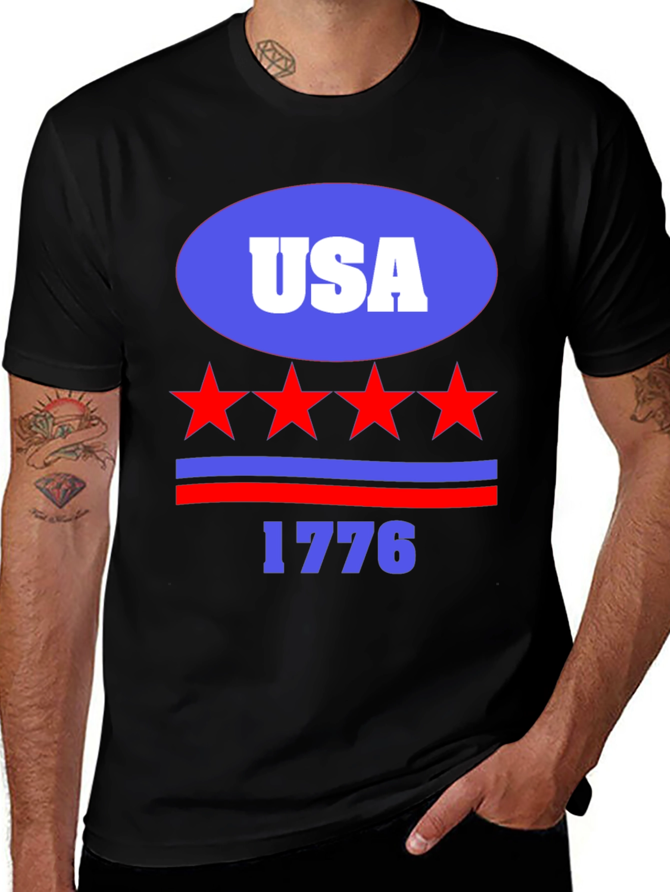 USA 1776 Patriotic T-Shirt - Stars and Stripes