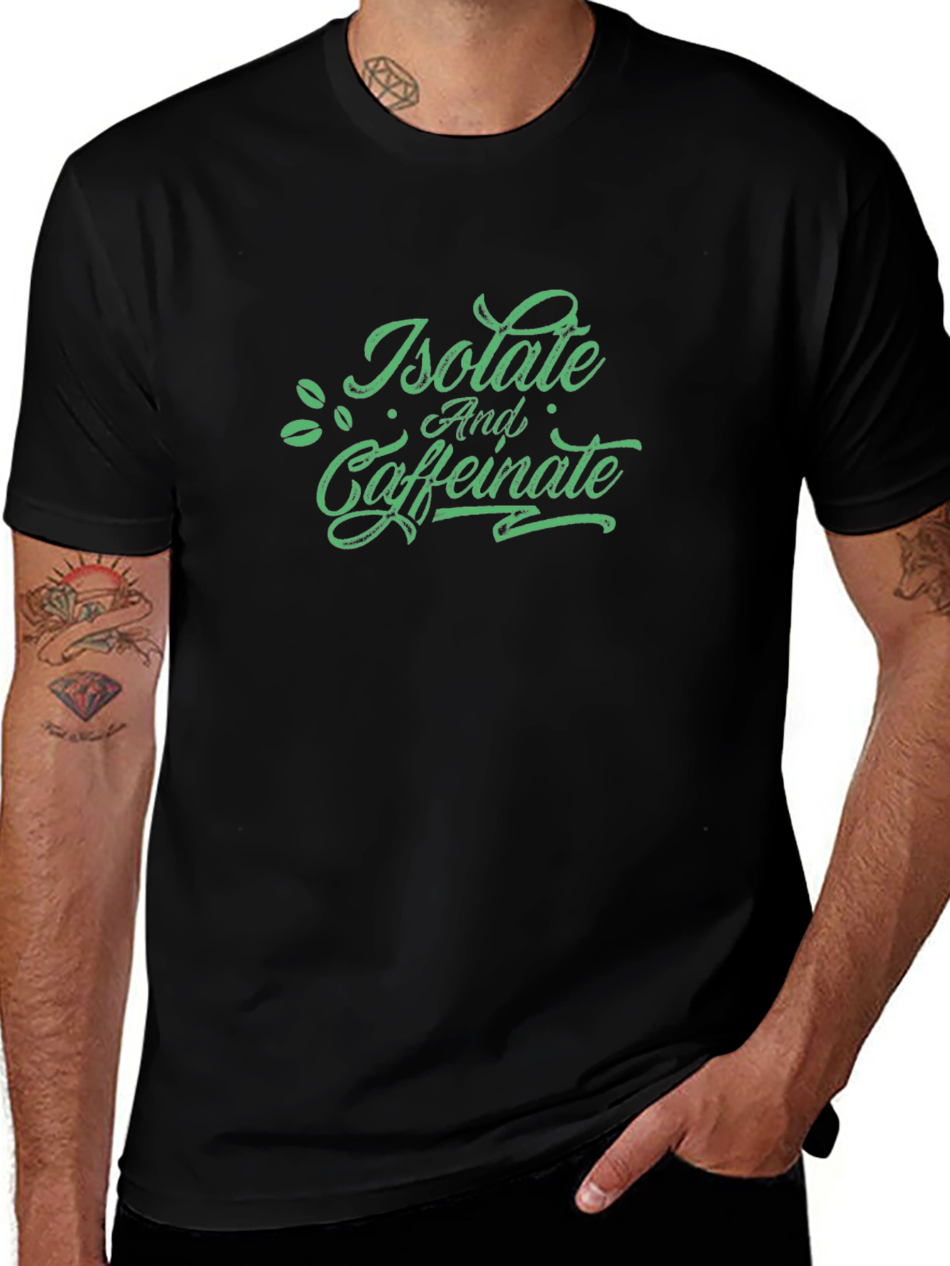 Isolate and Caffeinate Graphic T-Shirt - Black