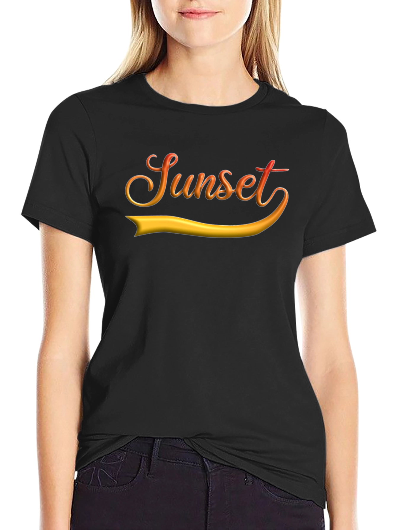 Sunset Graphic Black T-Shirt