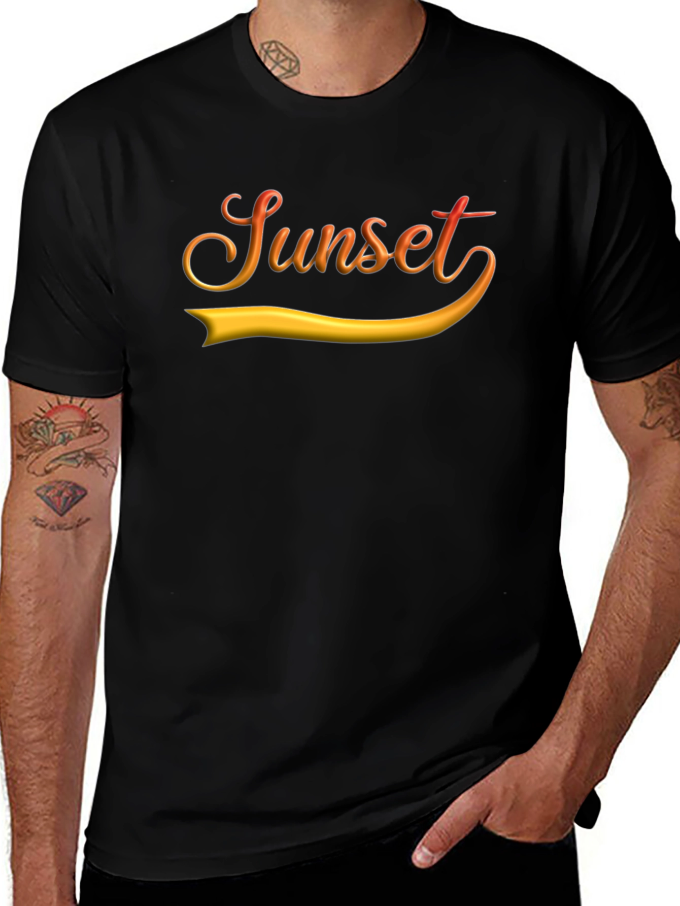 Sunset Graphic Black T-Shirt