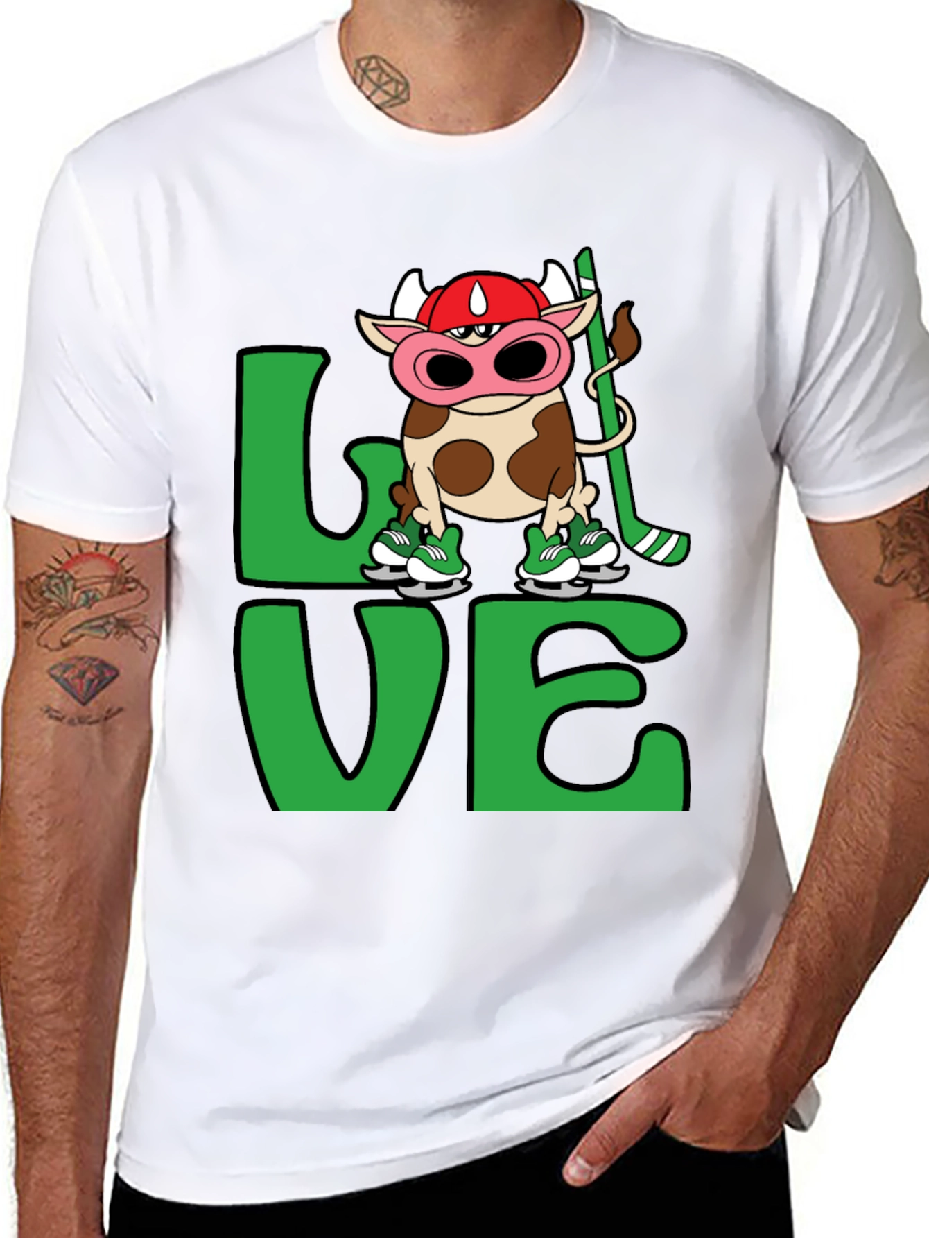 Cow Hockey T-Shirt - Love Hockey Design