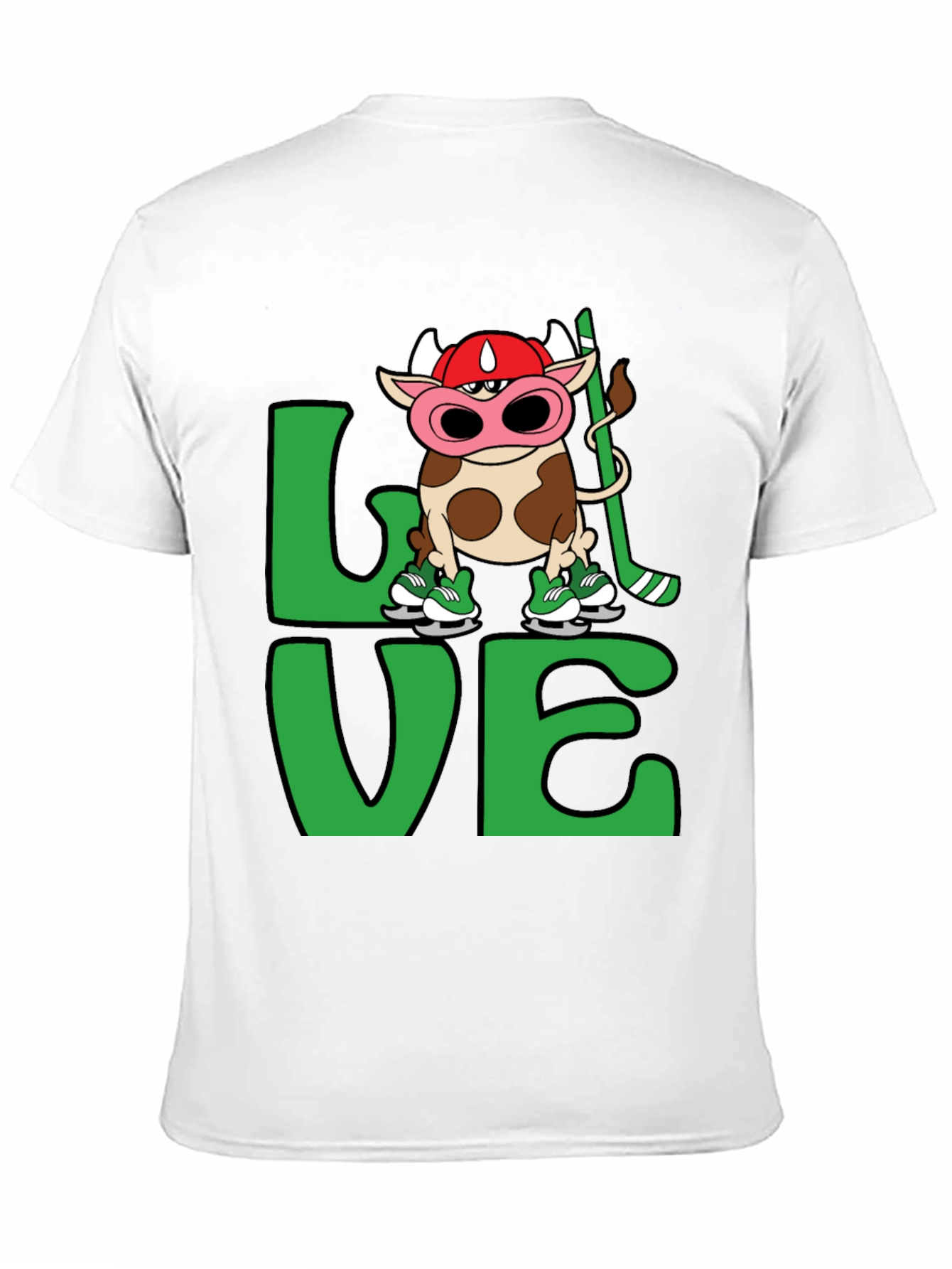 Cow Hockey T-Shirt - Love Hockey Design