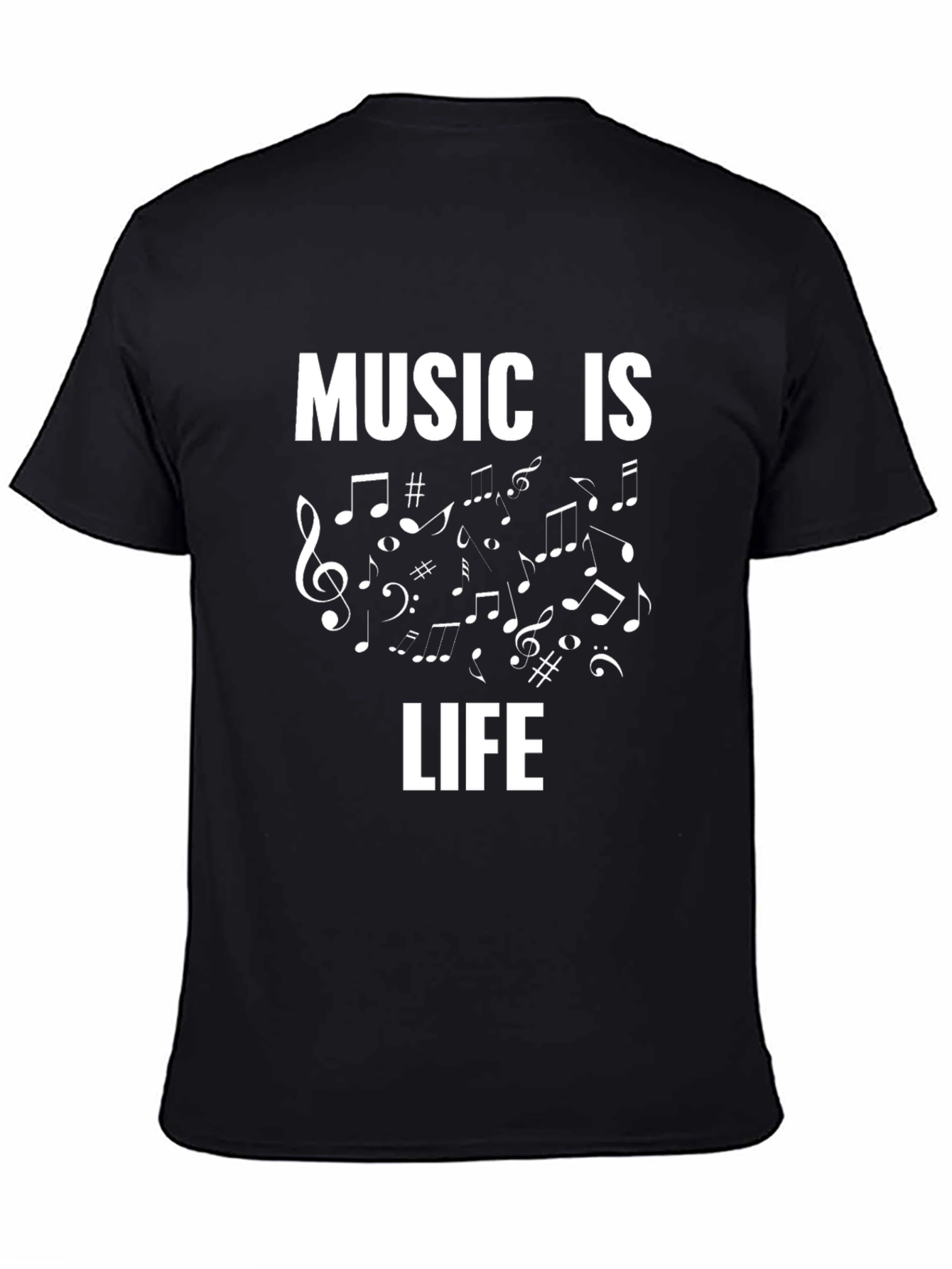 Music is Life Black Graphic Tee