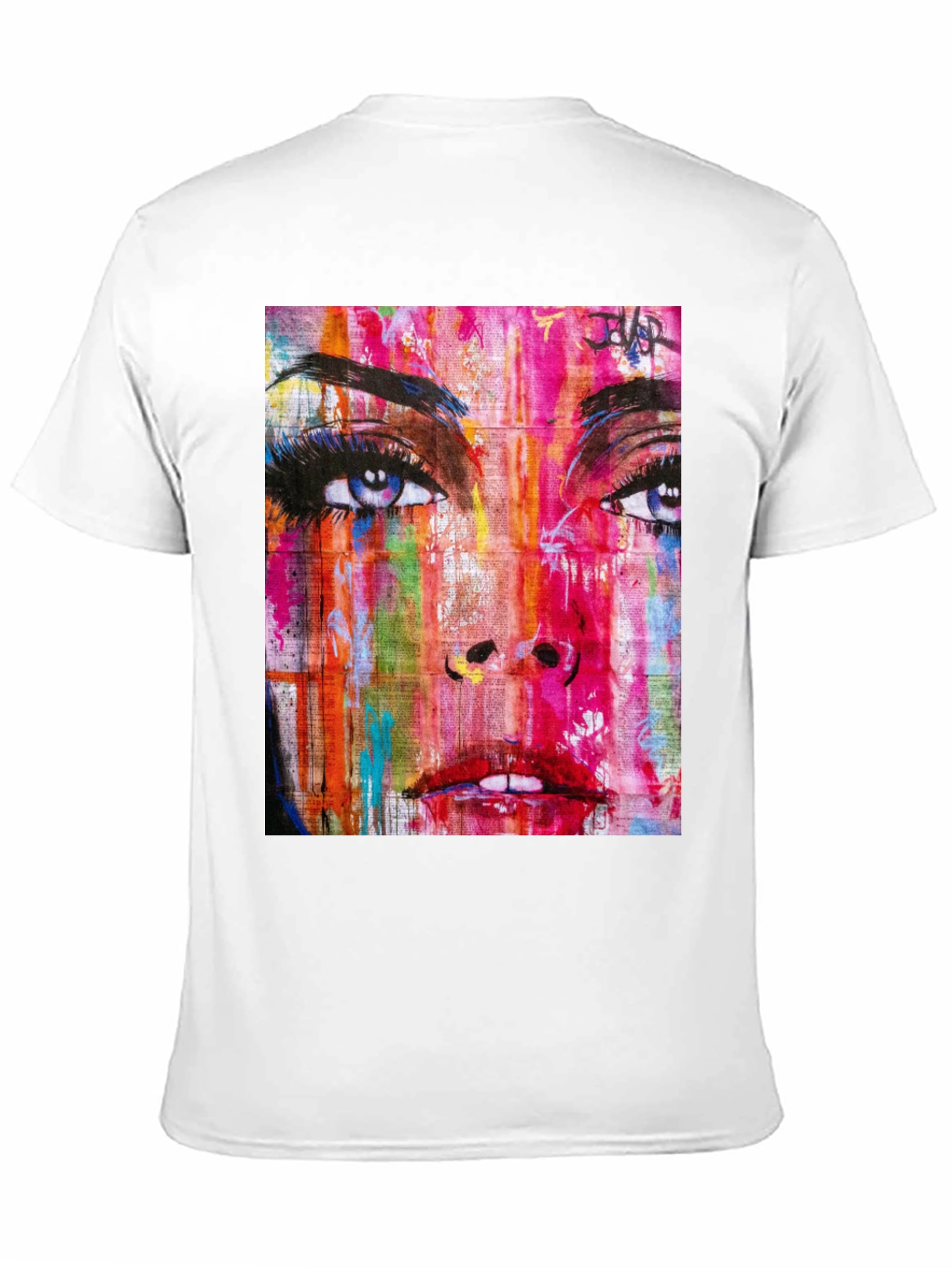Abstract Woman Graphic Print Black T-Shirt
