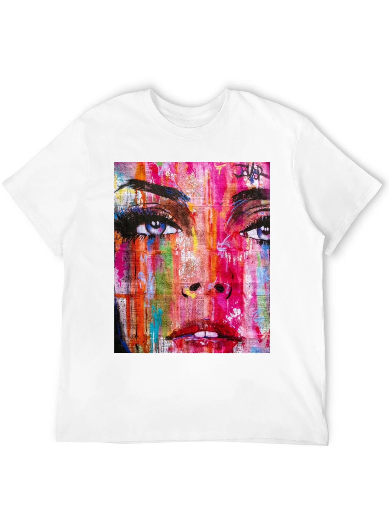 Abstract Woman Graphic Print Black T-Shirt