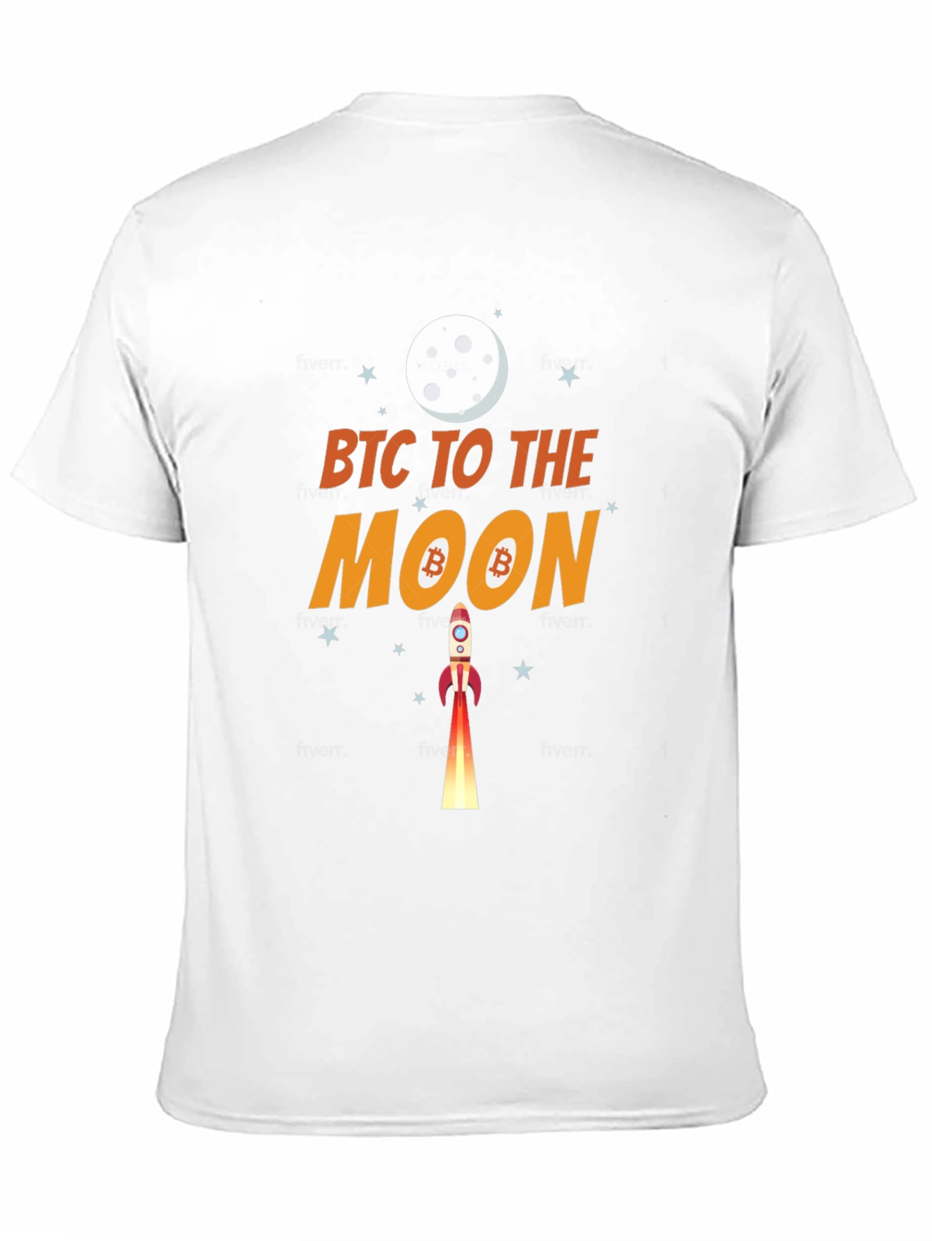 Bitcoin To The Moon Black Graphic T-Shirt