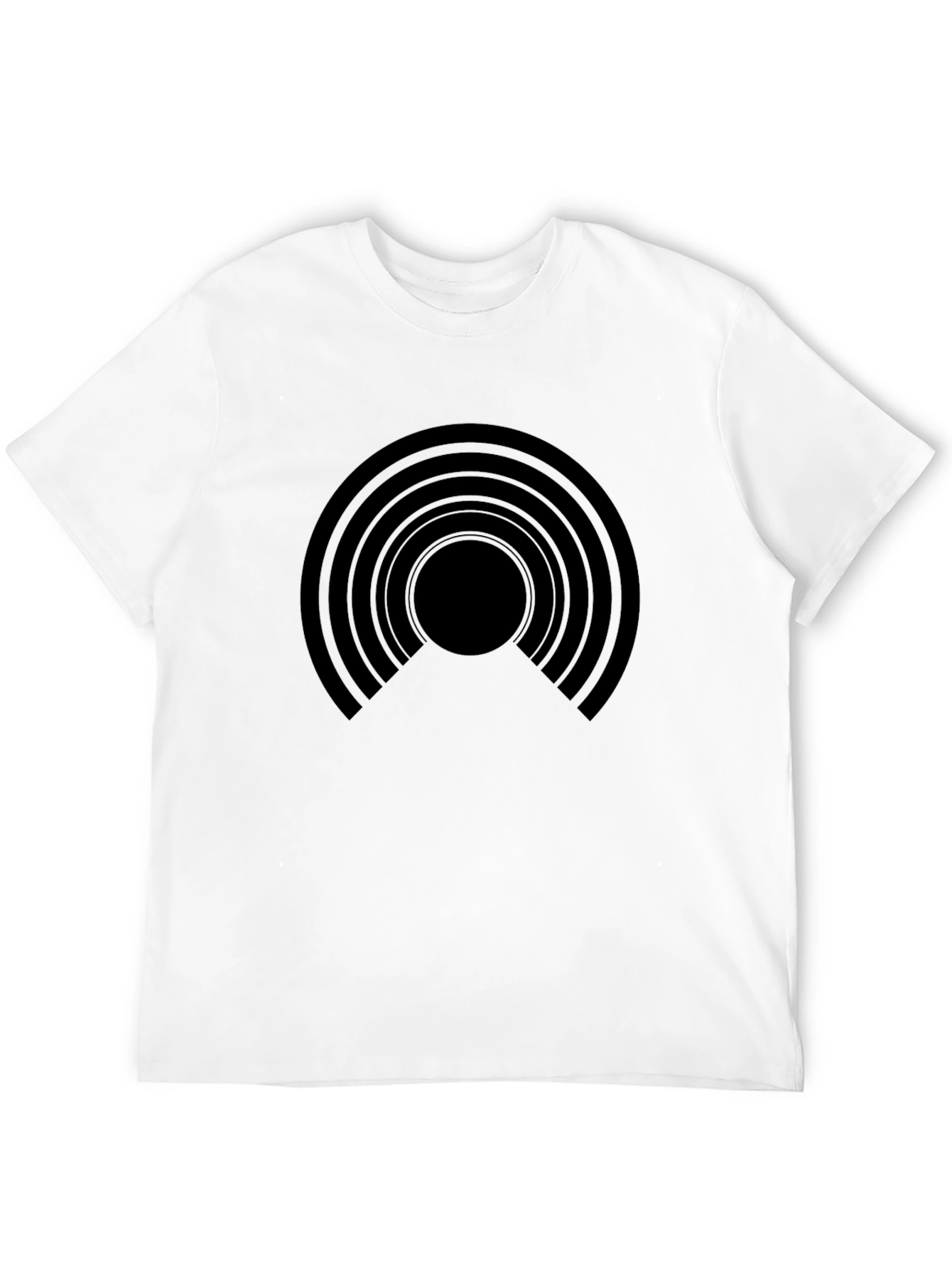 Geometric Circle Design Black T-Shirt