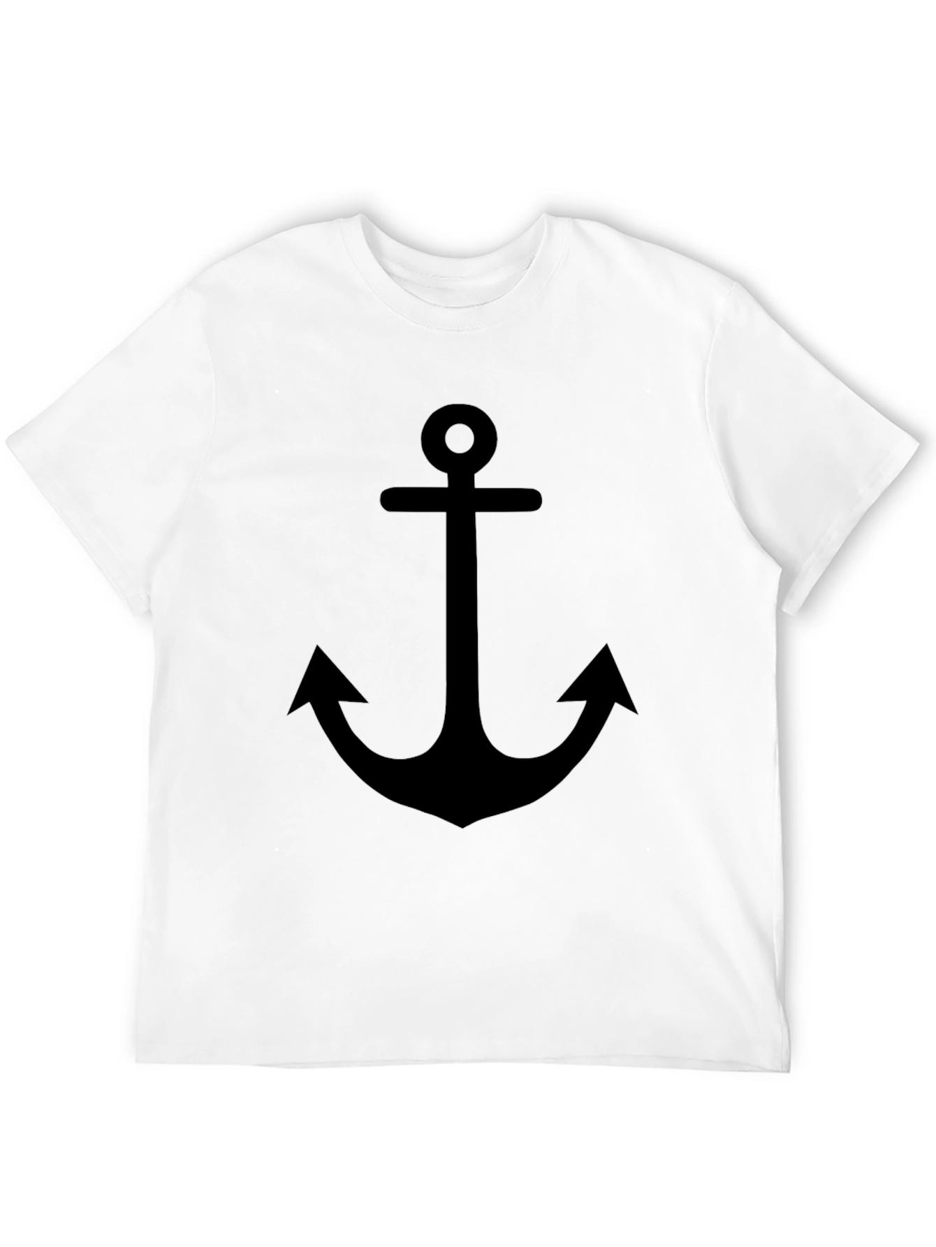 Mens Black Anchor Graphic Tee - Nautical Style