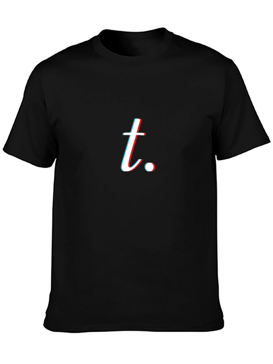 Minimalist t. Glitch Style Black T-Shirt