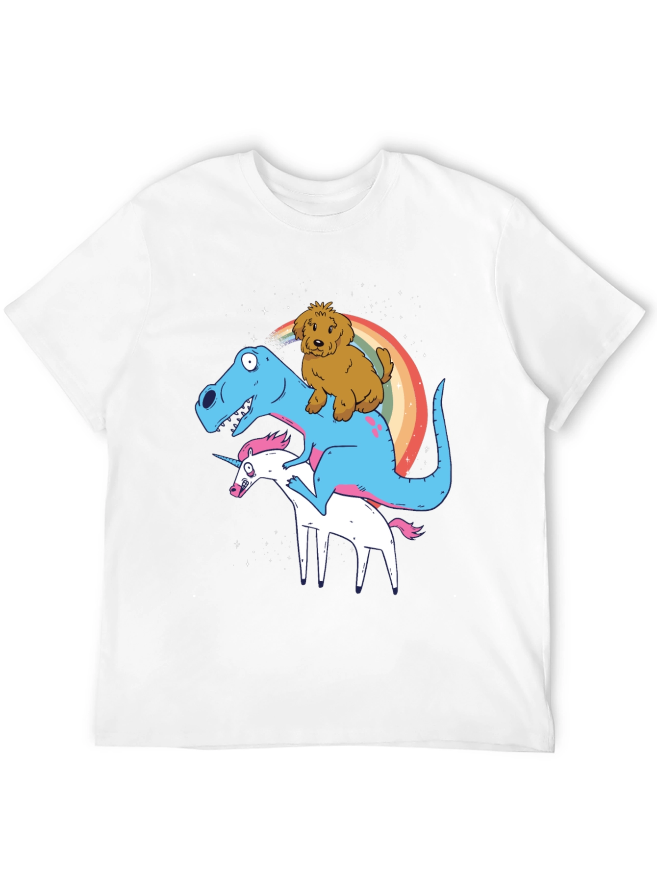 Dino Unicorn Dog Graphic T-Shirt