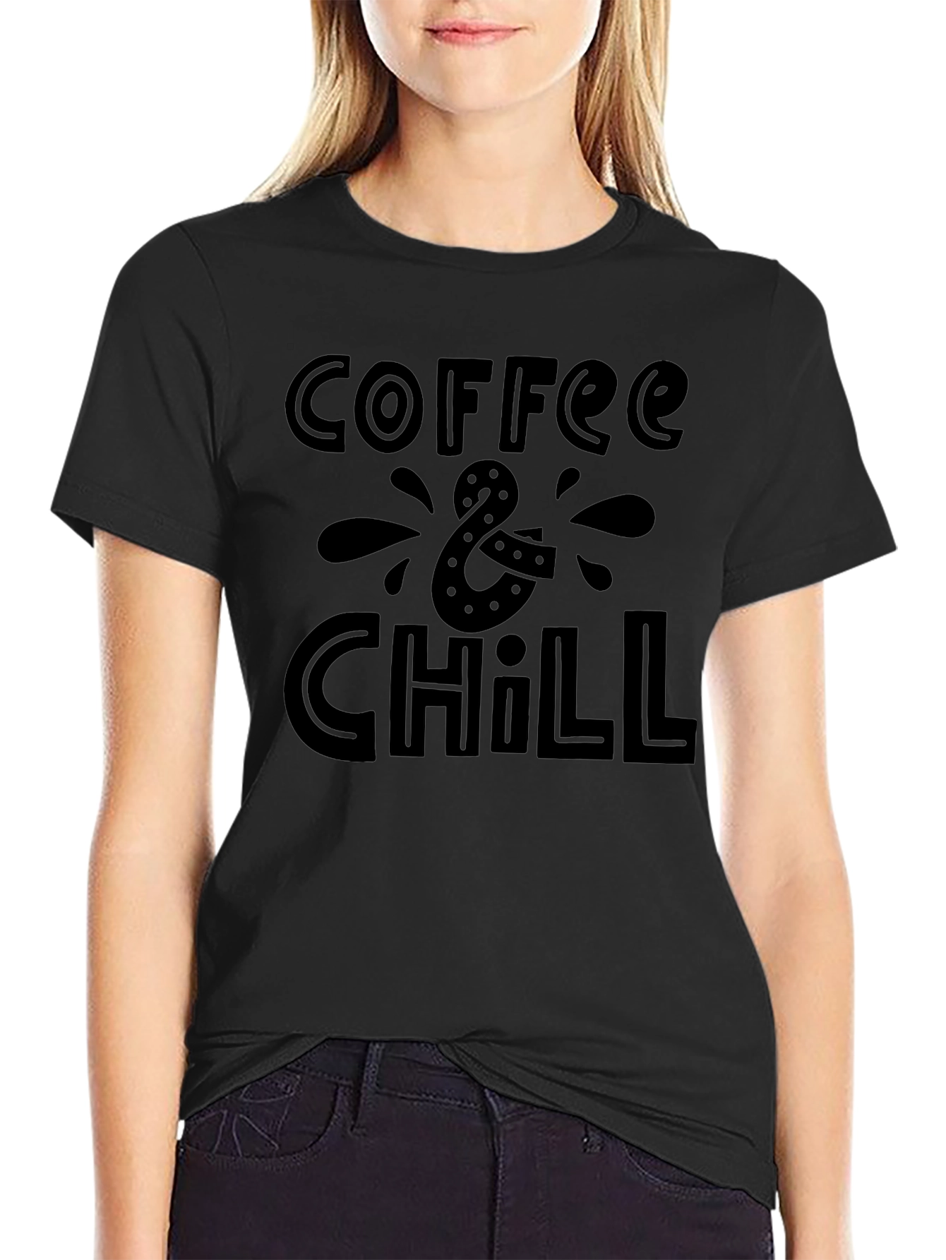 Coffee & Chill Black Graphic Tee