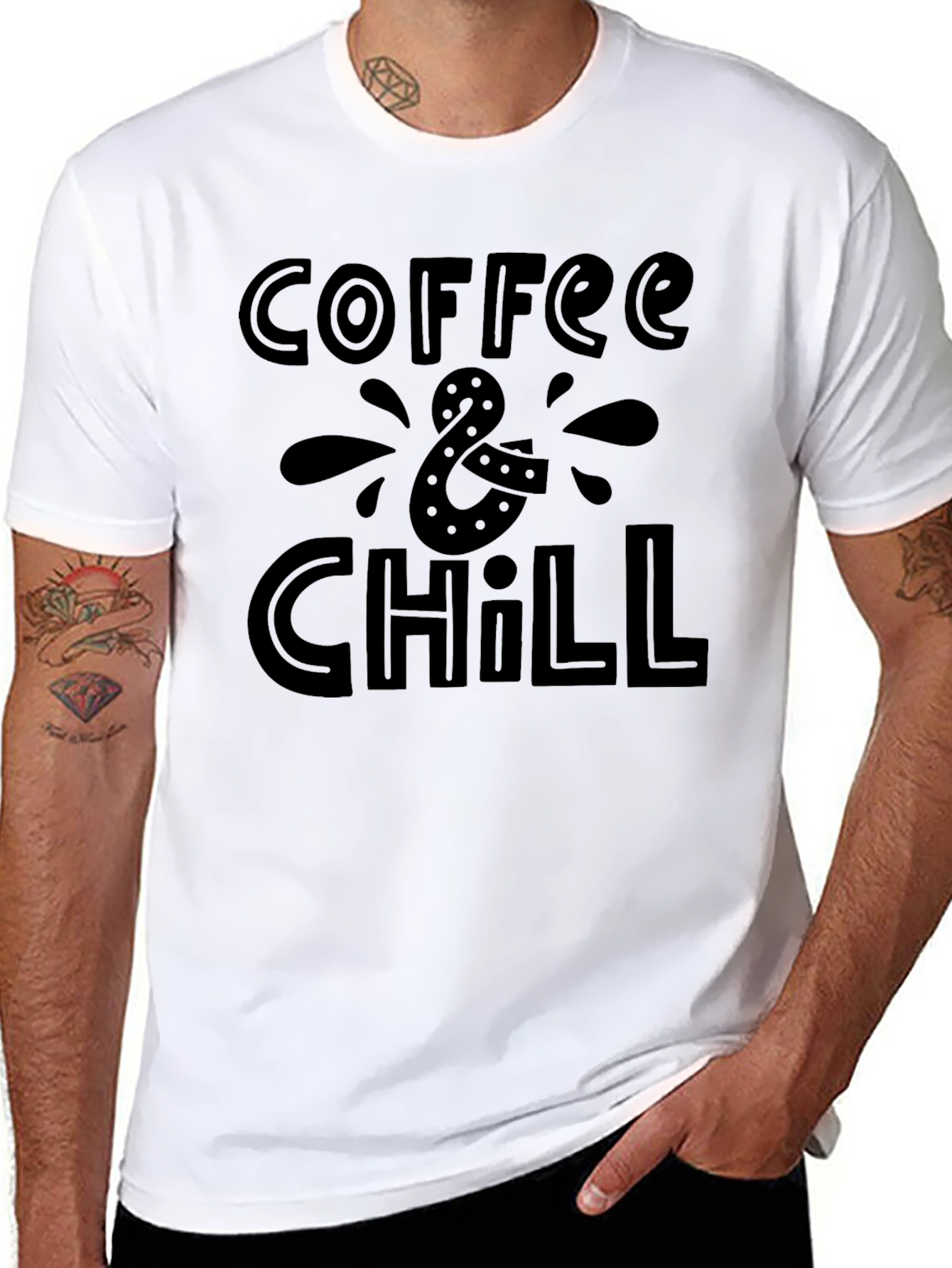 Coffee & Chill Black Graphic Tee