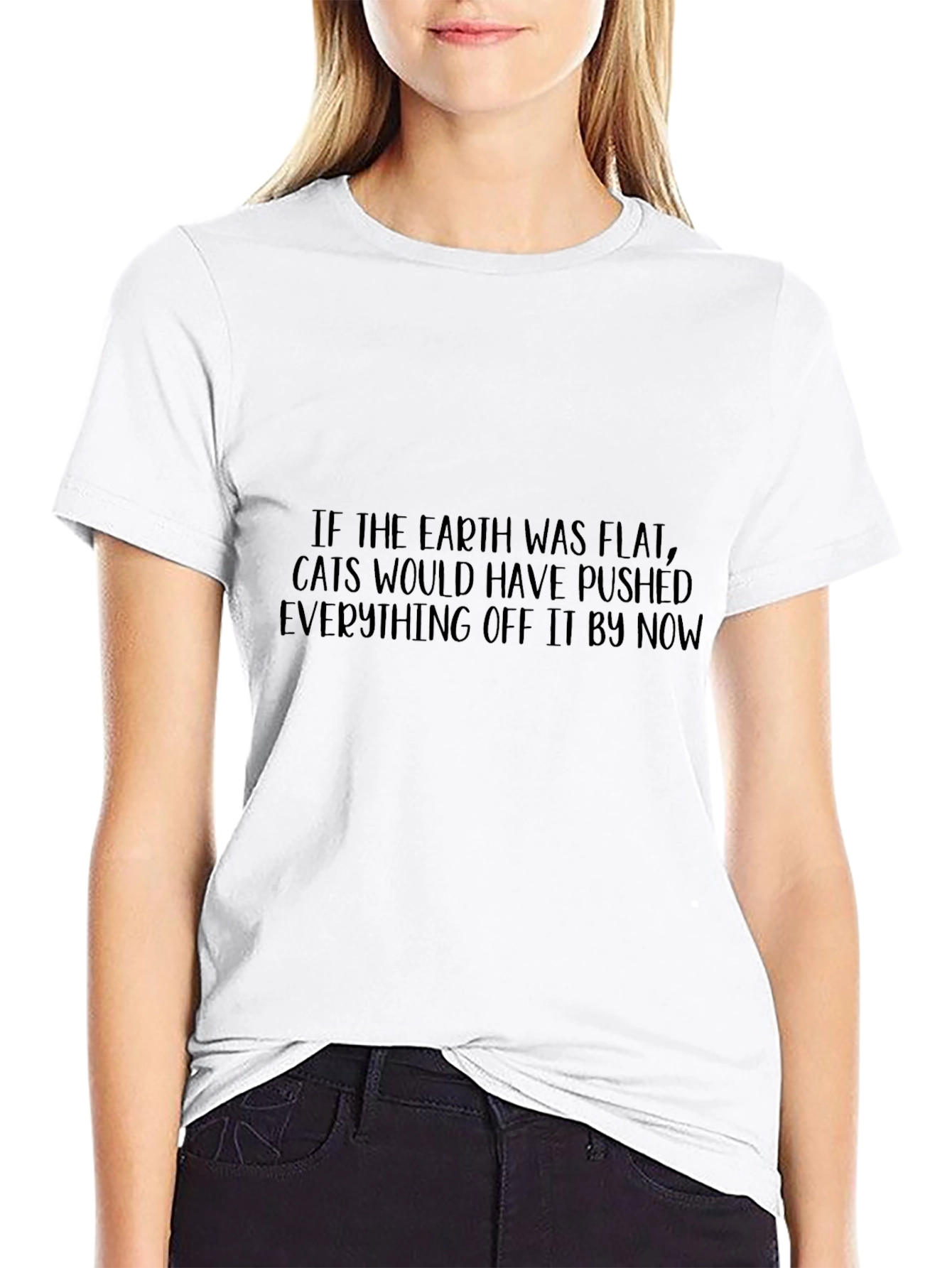 Flat Earth Cat T-Shirt - Funny Novelty Tee