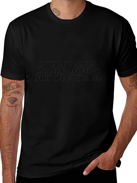 Flat Earth Cat T-Shirt - Funny Novelty Tee