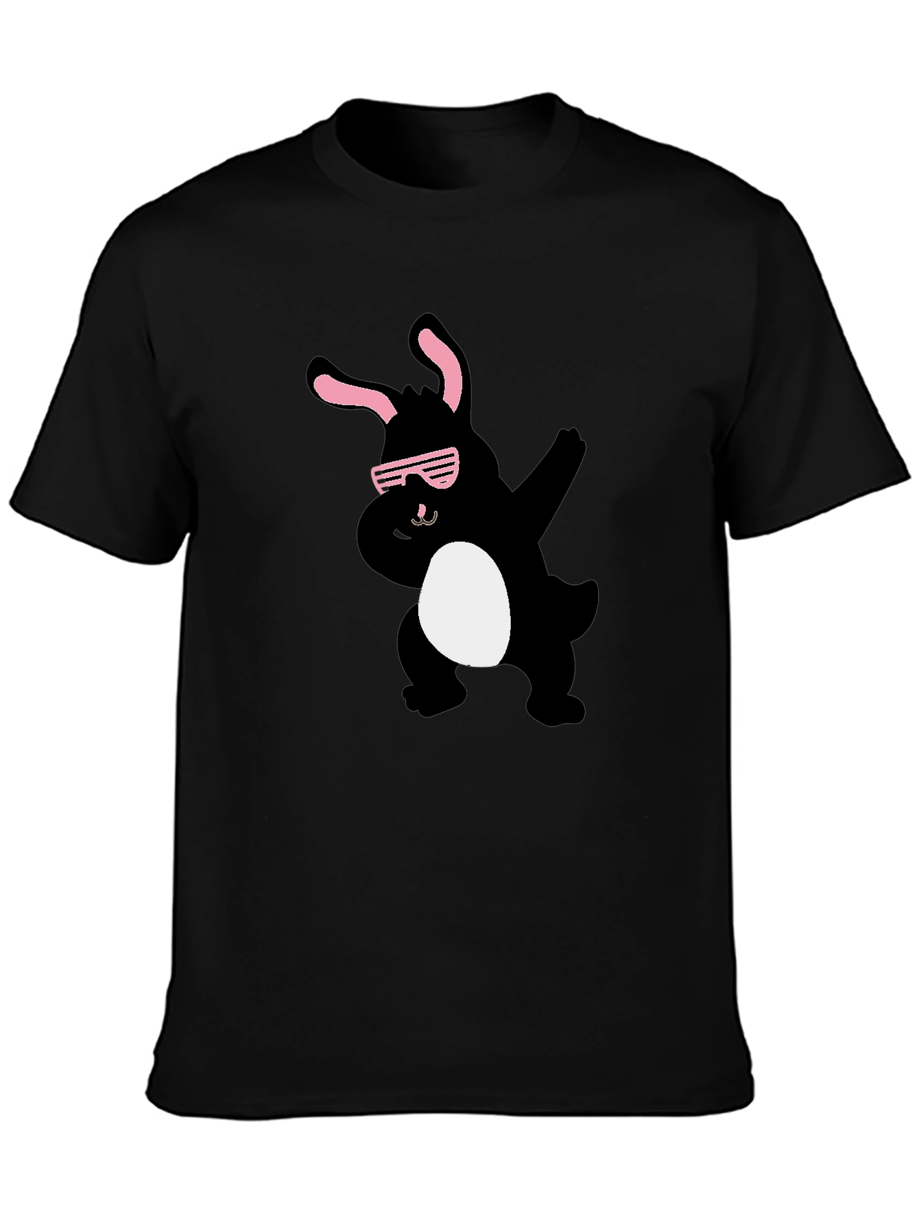 Cool Bunny Dab T-Shirt - Black Cotton Tee