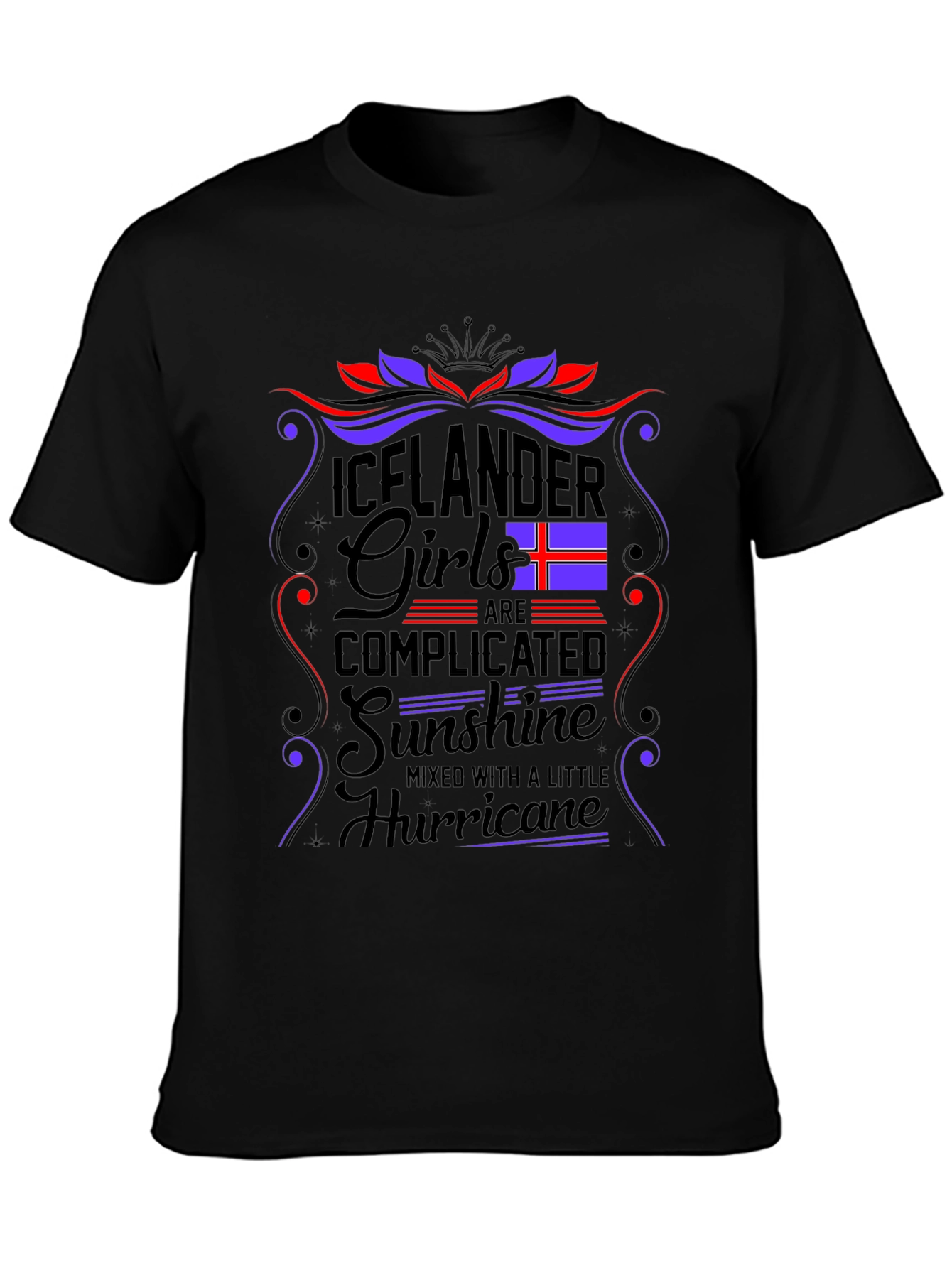 Icelandic Girls Tee - Complicated Sunshine Hurricane Design