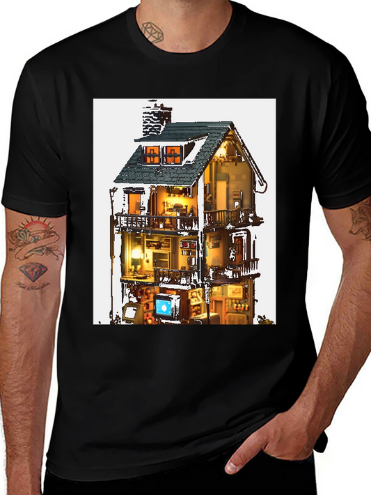 Architectural Dollhouse Graphic Tee - Black