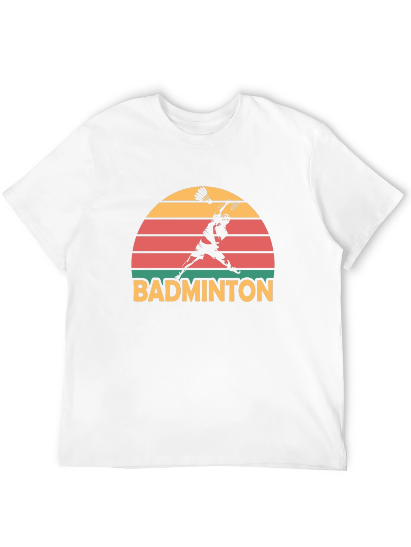 Retro Badminton Sunset Graphic T-Shirt