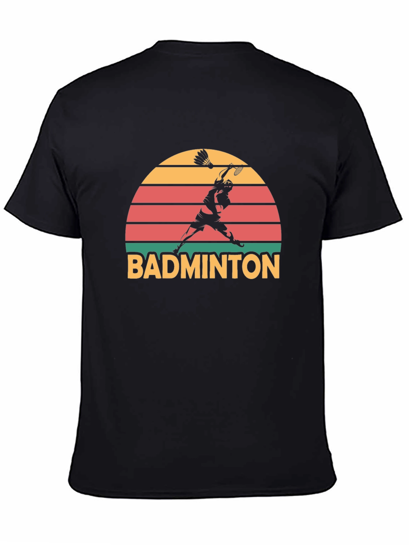 Retro Badminton Sunset Graphic T-Shirt