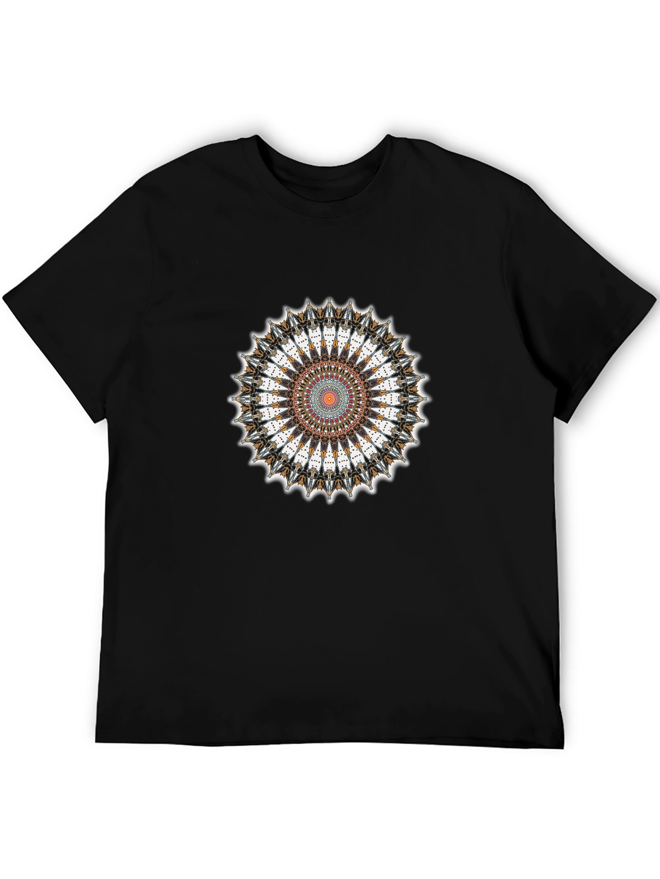 Black T-Shirt with Mandala Graphic Print