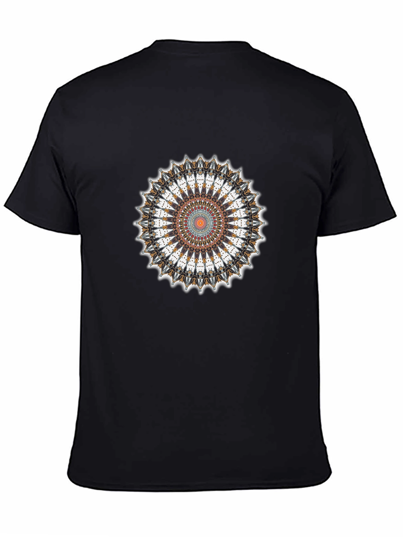 Black T-Shirt with Mandala Graphic Print