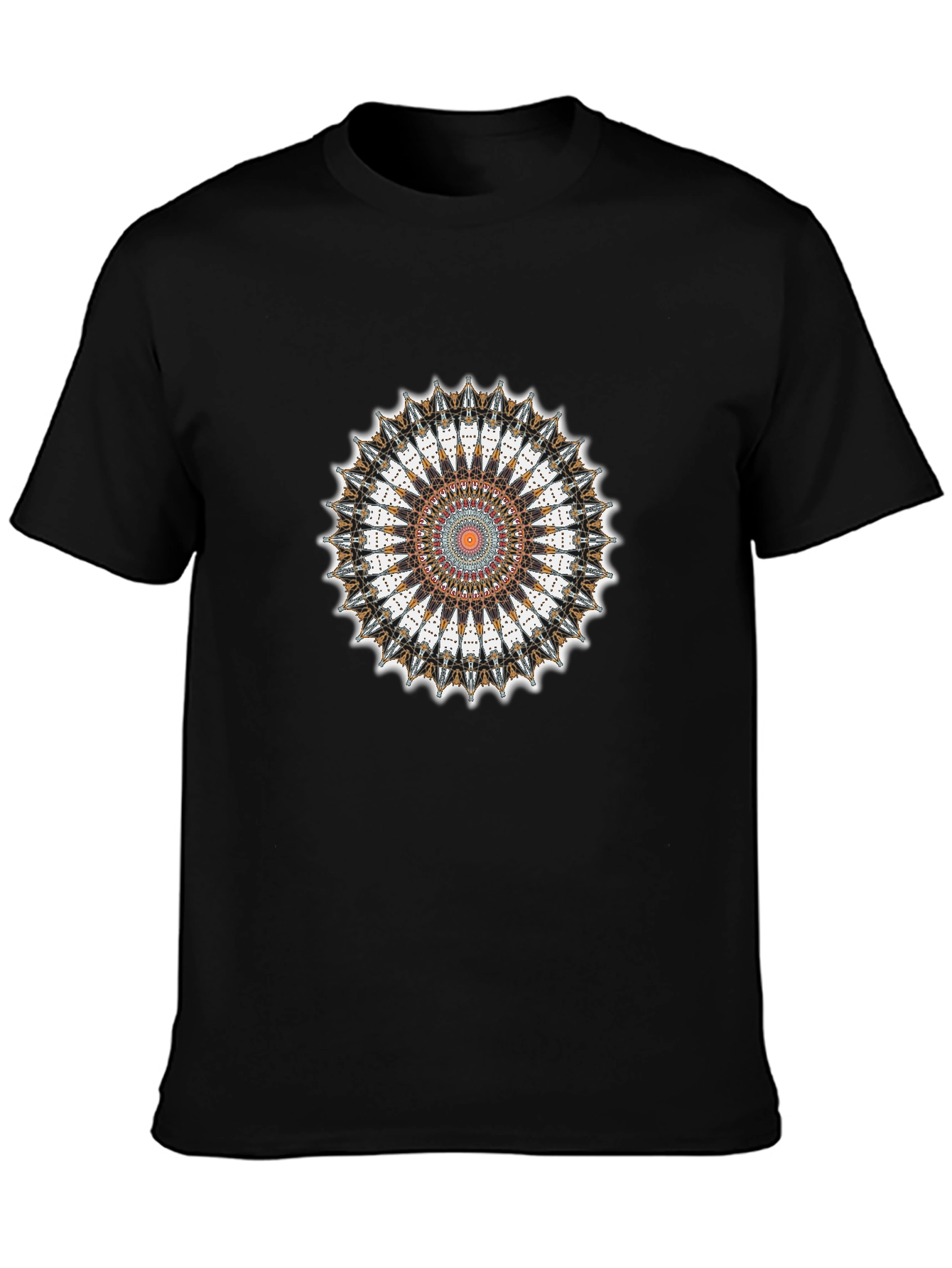 Black T-Shirt with Mandala Graphic Print