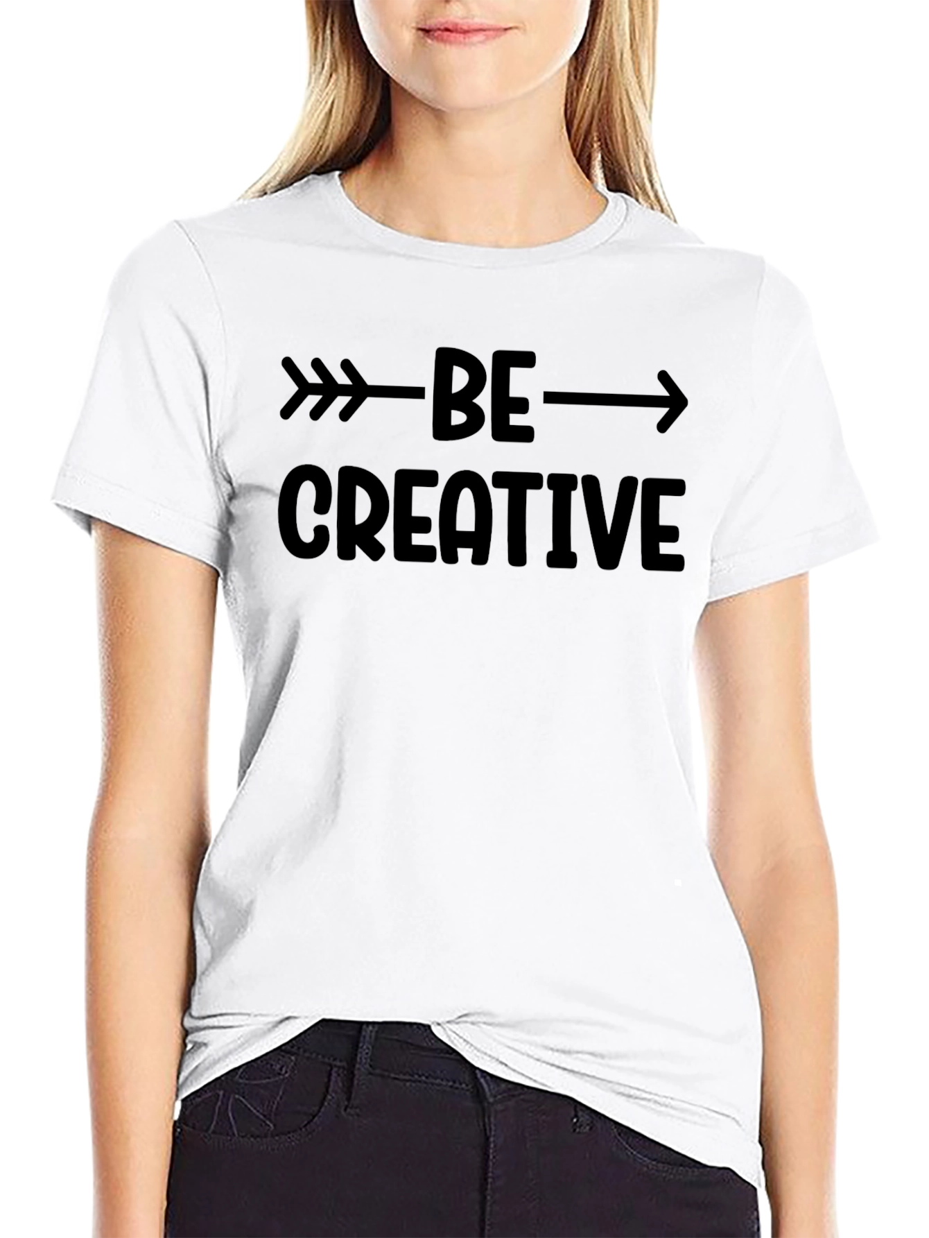 Be Creative Graphic Tee - Black Cotton T-Shirt