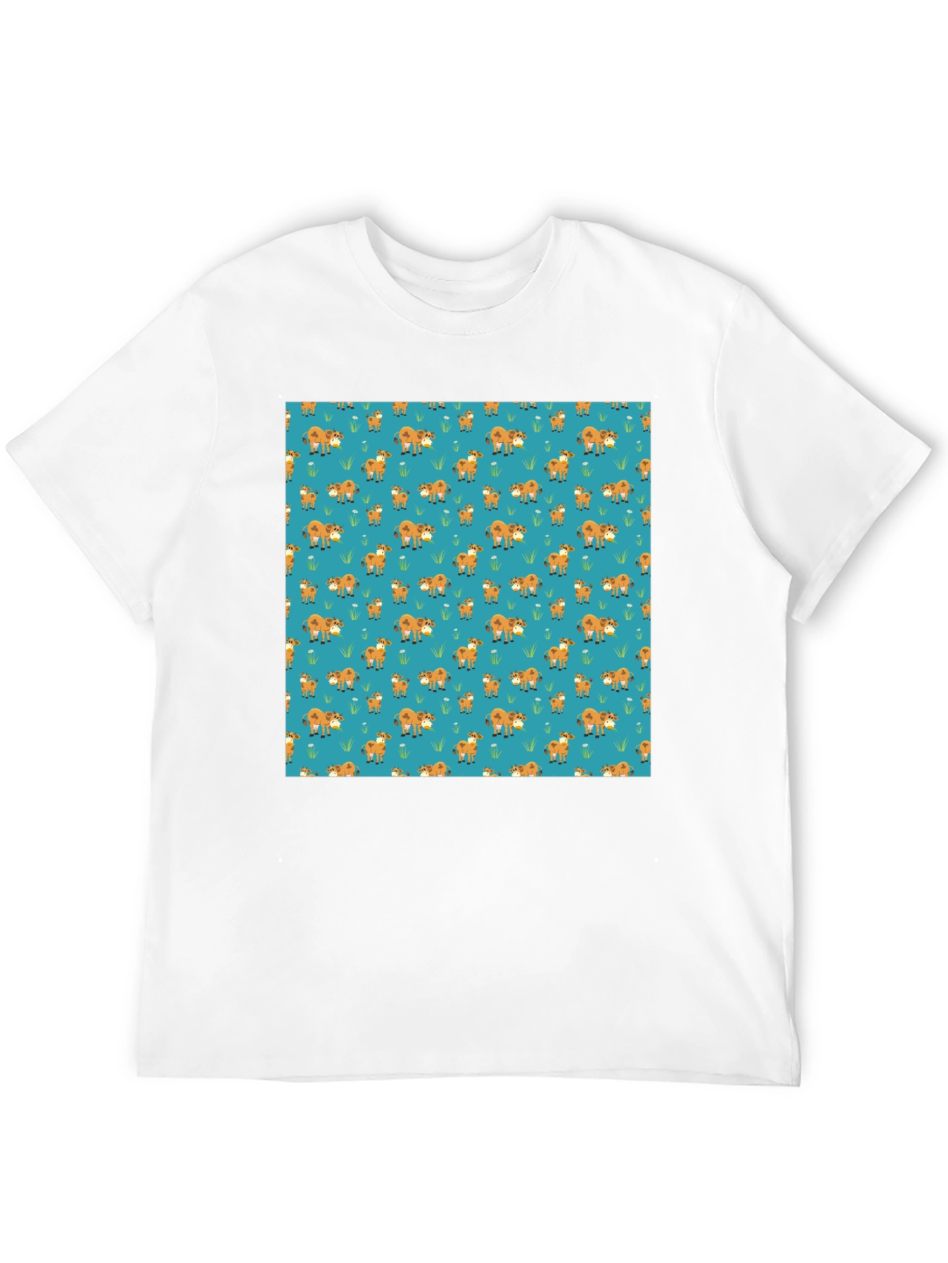 Fox Pattern Black Casual T-Shirt