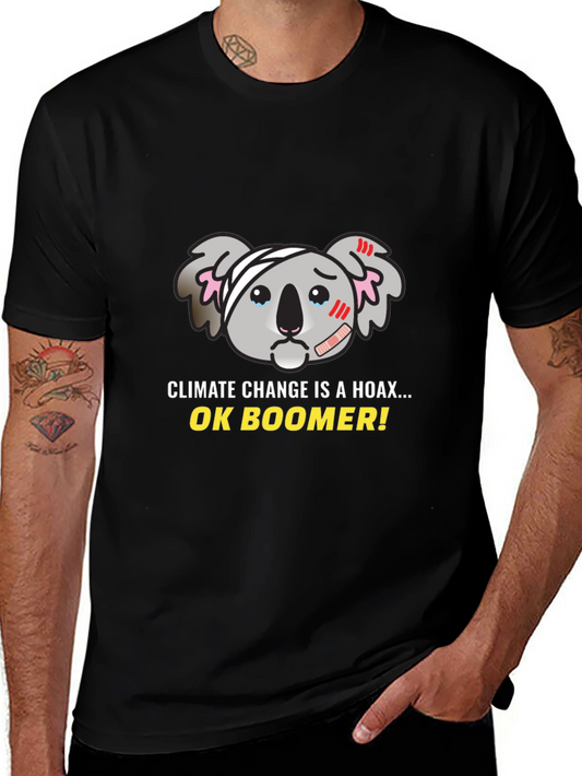 Climate Change Hoax Koala Graphic T-Shirt