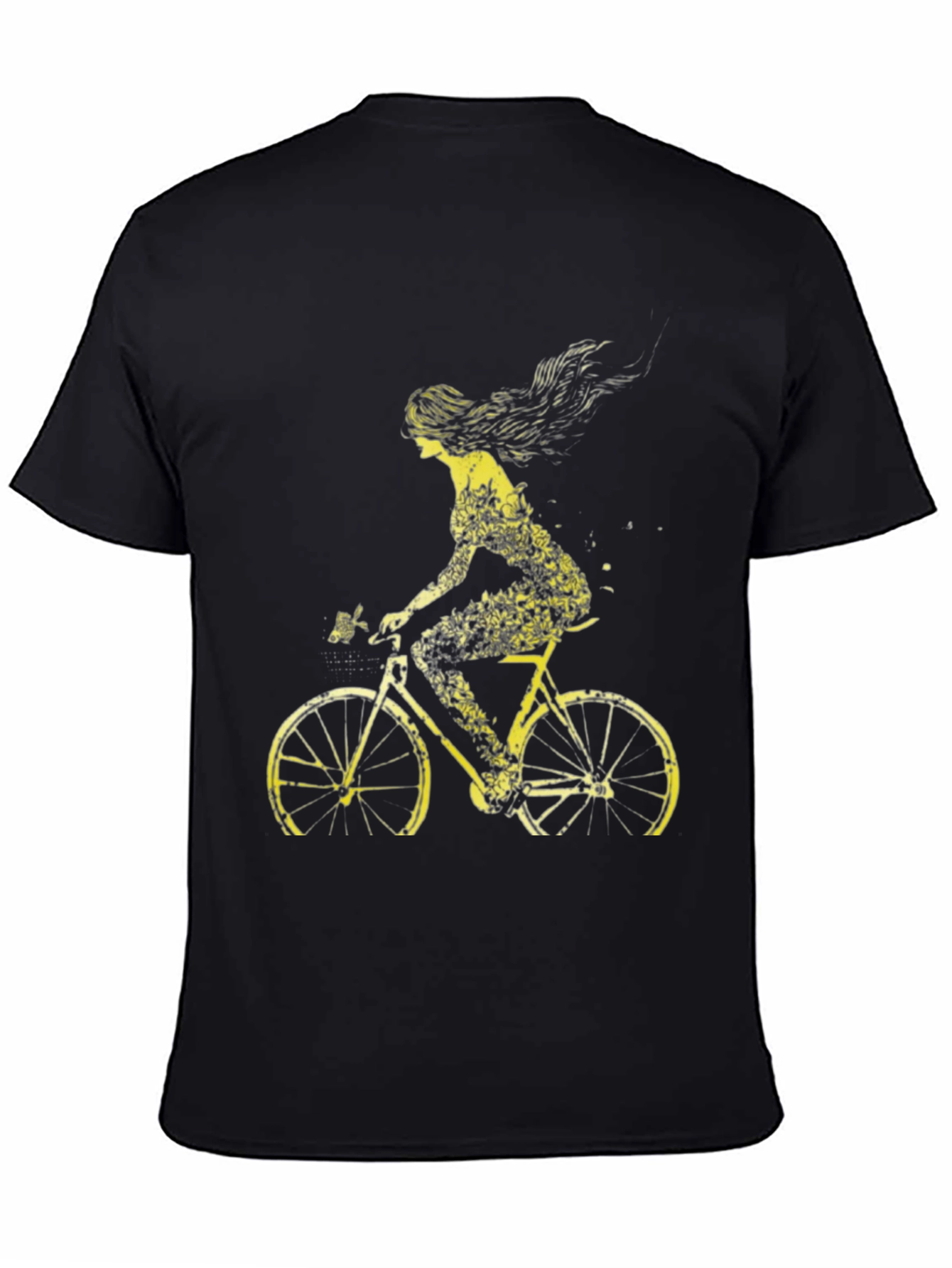 Bicycle Girl Graphic Tee - Stylish Black Cotton T-Shirt