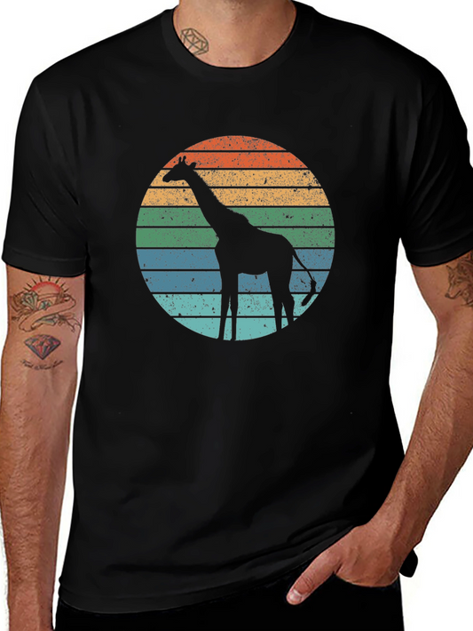 Retro Giraffe T-Shirt - Vintage Animal Silhouette Tee