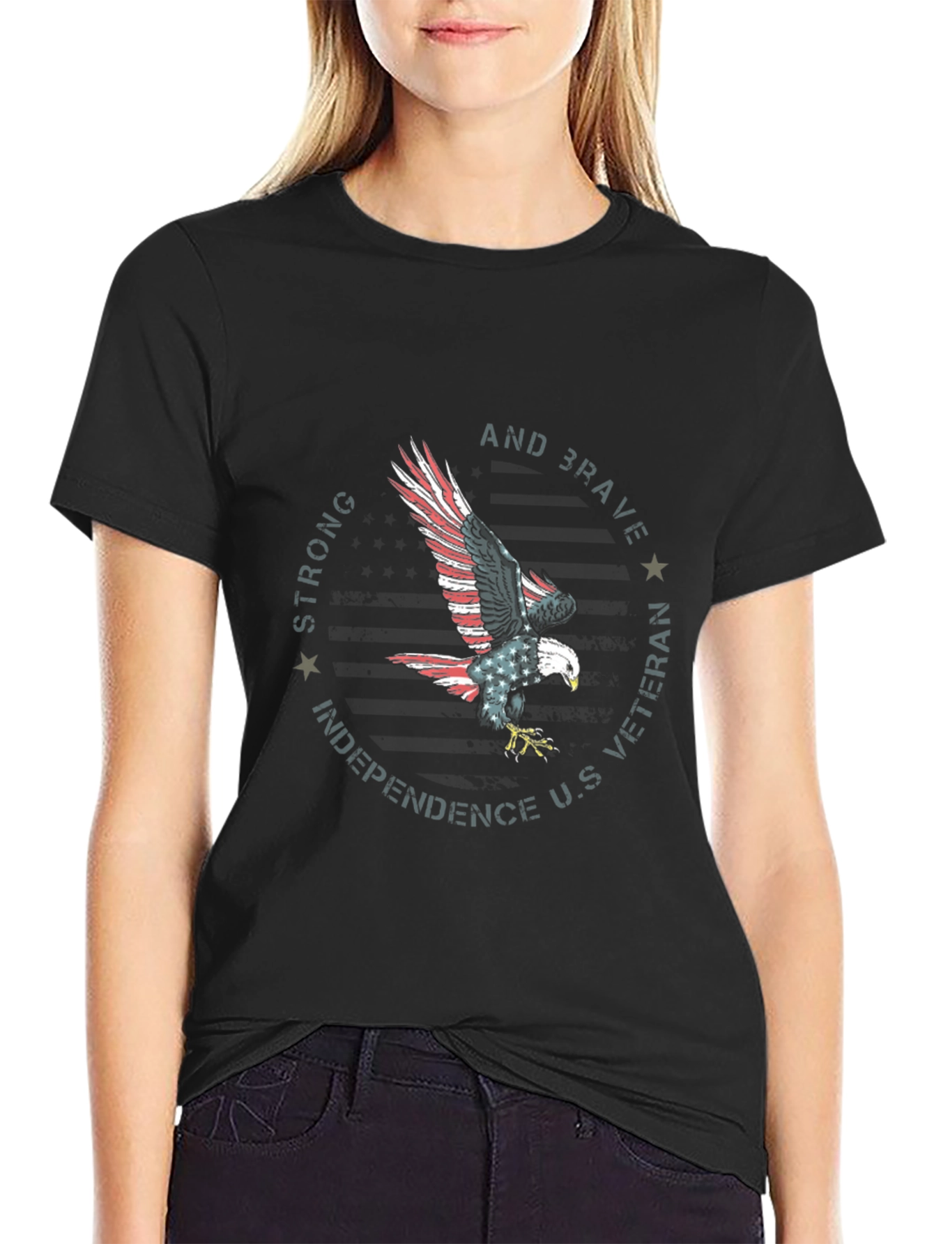 Patriotic Eagle Veteran Graphic T-Shirt