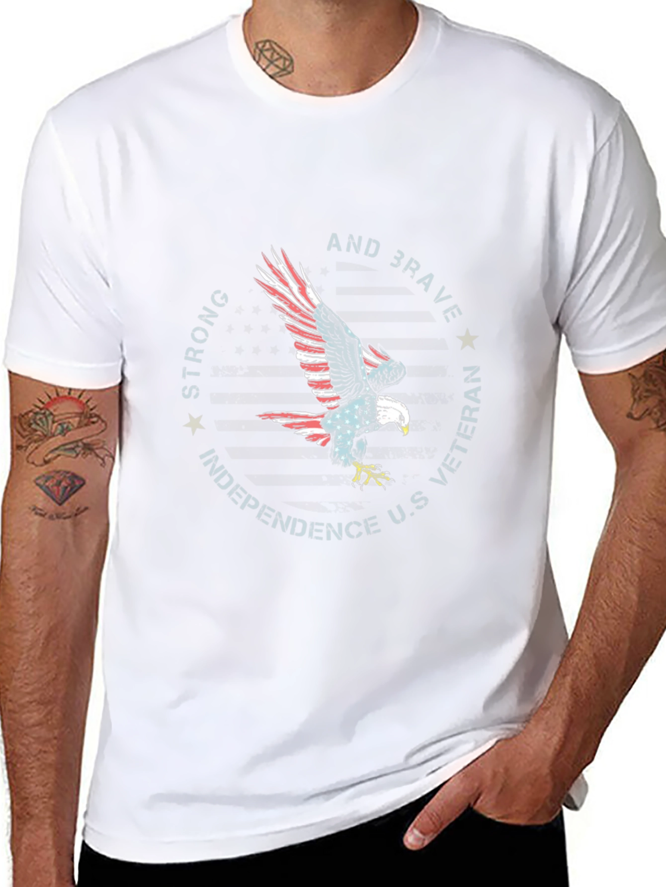 Patriotic Eagle Veteran Graphic T-Shirt