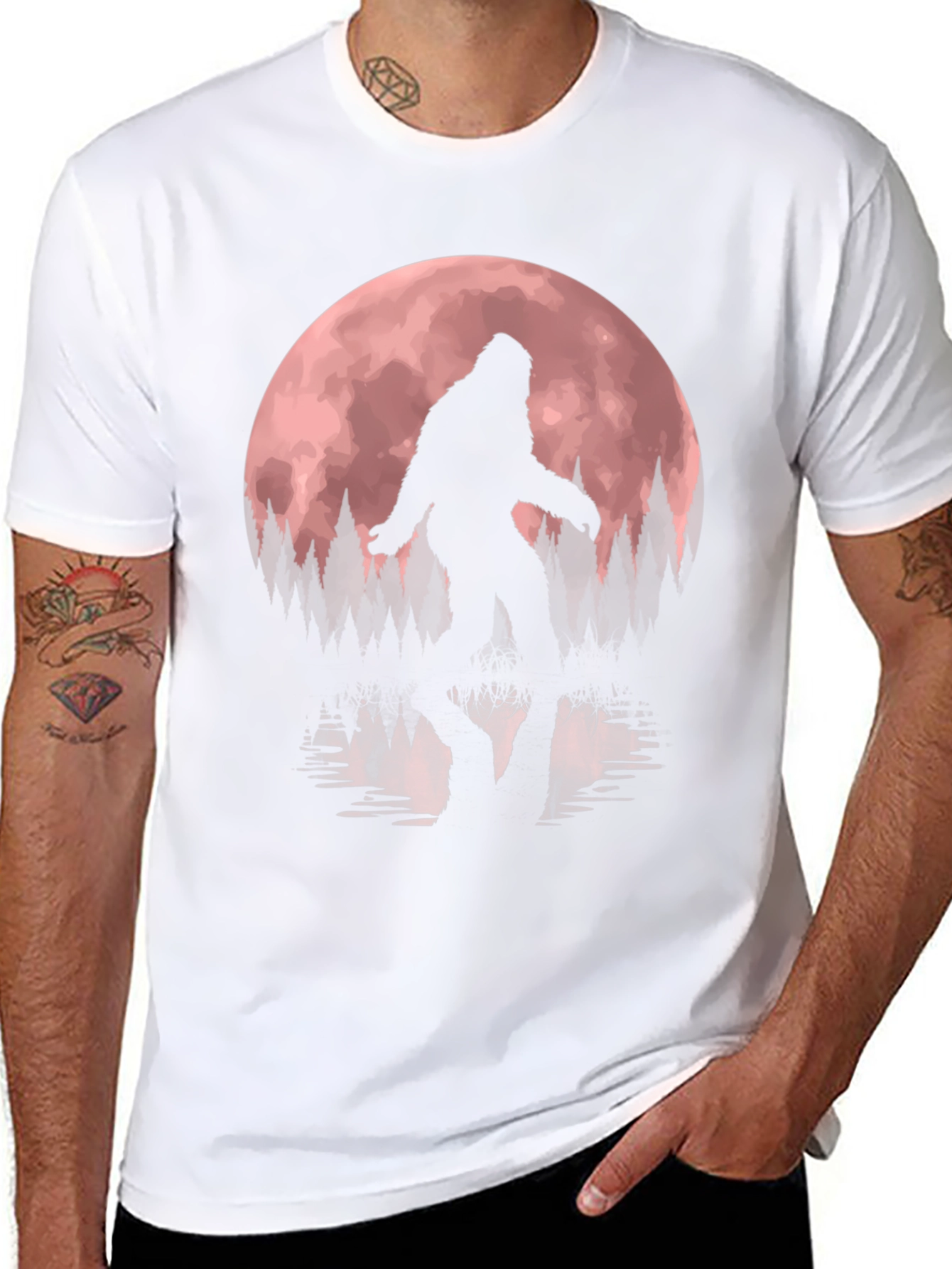 Bigfoot Moon Silhouette Graphic Tee