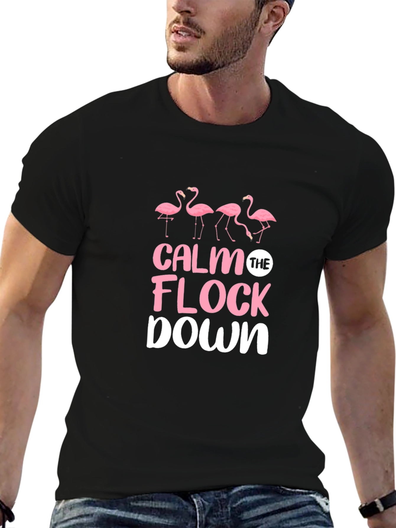Calm The Flock Down Flamingo Graphic Tee