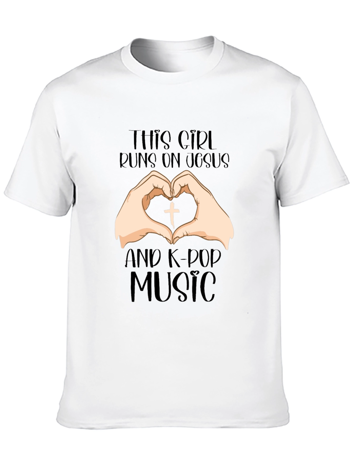 Girl Runs on Jesus & K-Pop Music T-Shirt