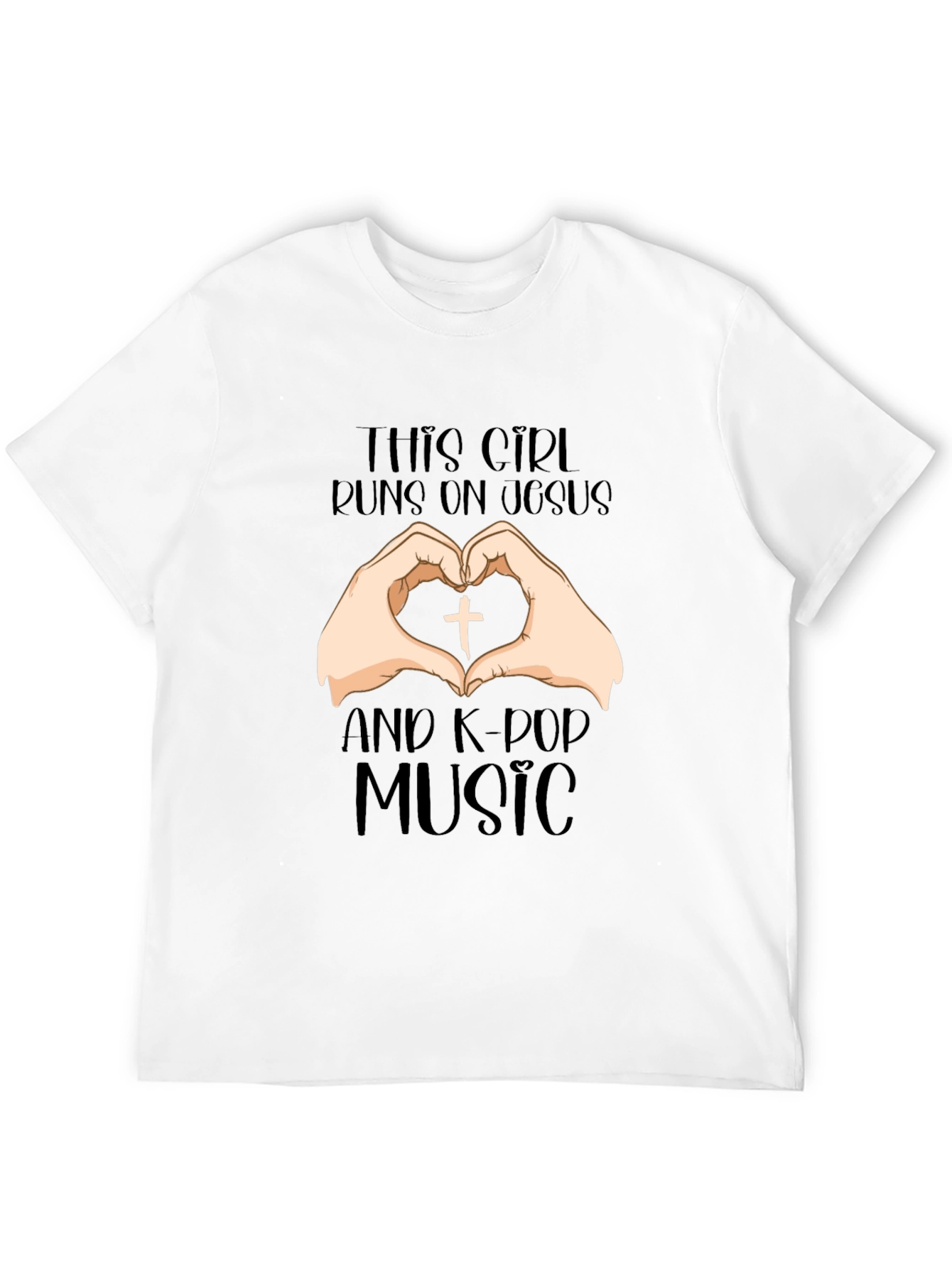 Girl Runs on Jesus & K-Pop Music T-Shirt