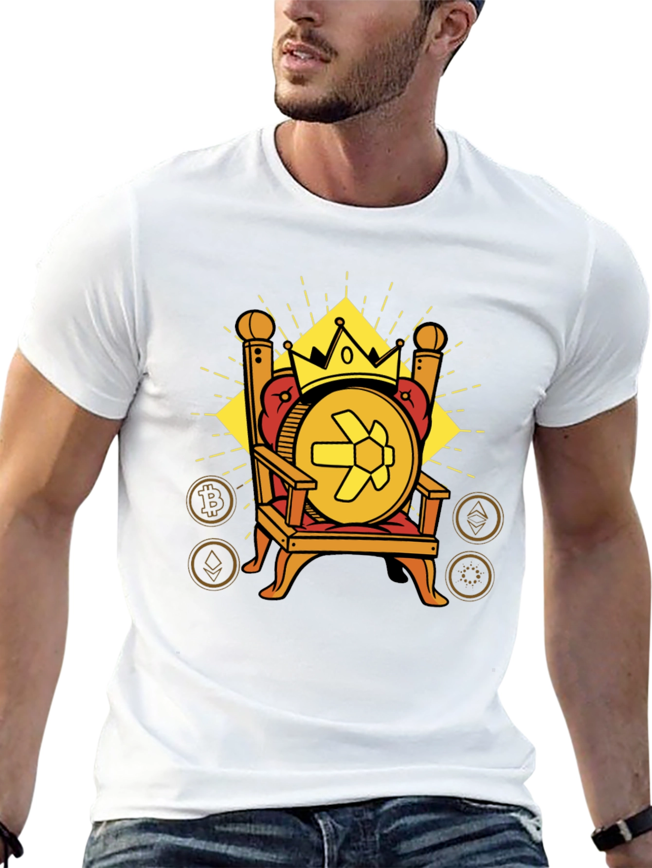Crypto King T-Shirt - Bitcoin Ethereum More!