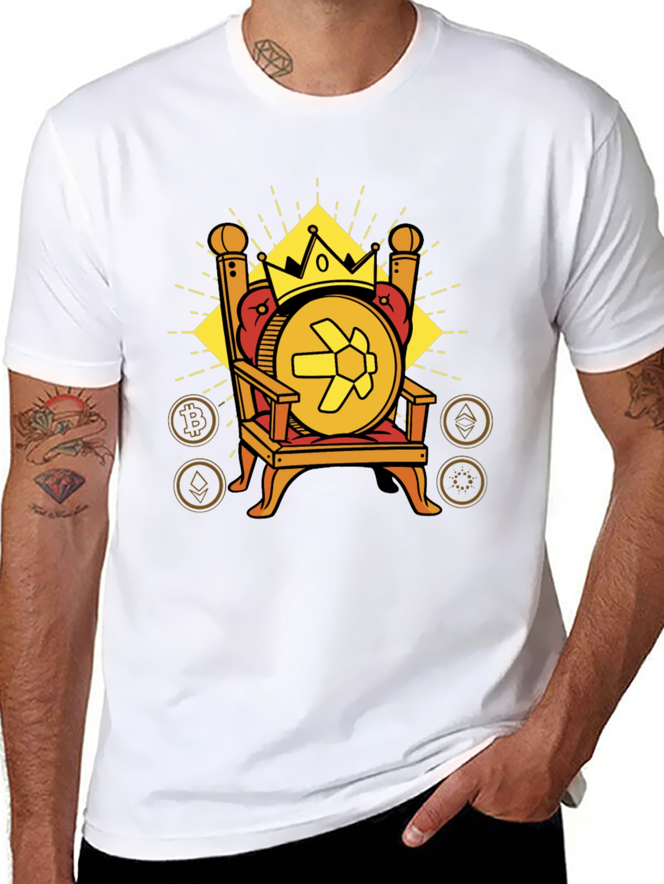 Crypto King T-Shirt - Bitcoin Ethereum More!