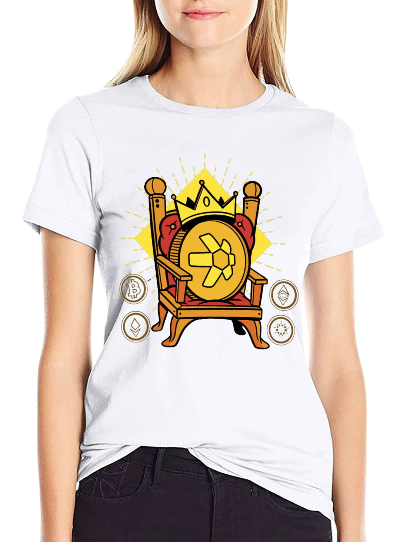 Crypto King T-Shirt - Bitcoin Ethereum More!