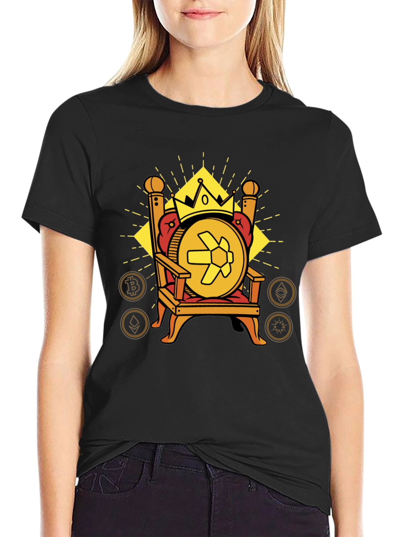 Crypto King T-Shirt - Bitcoin Ethereum More!