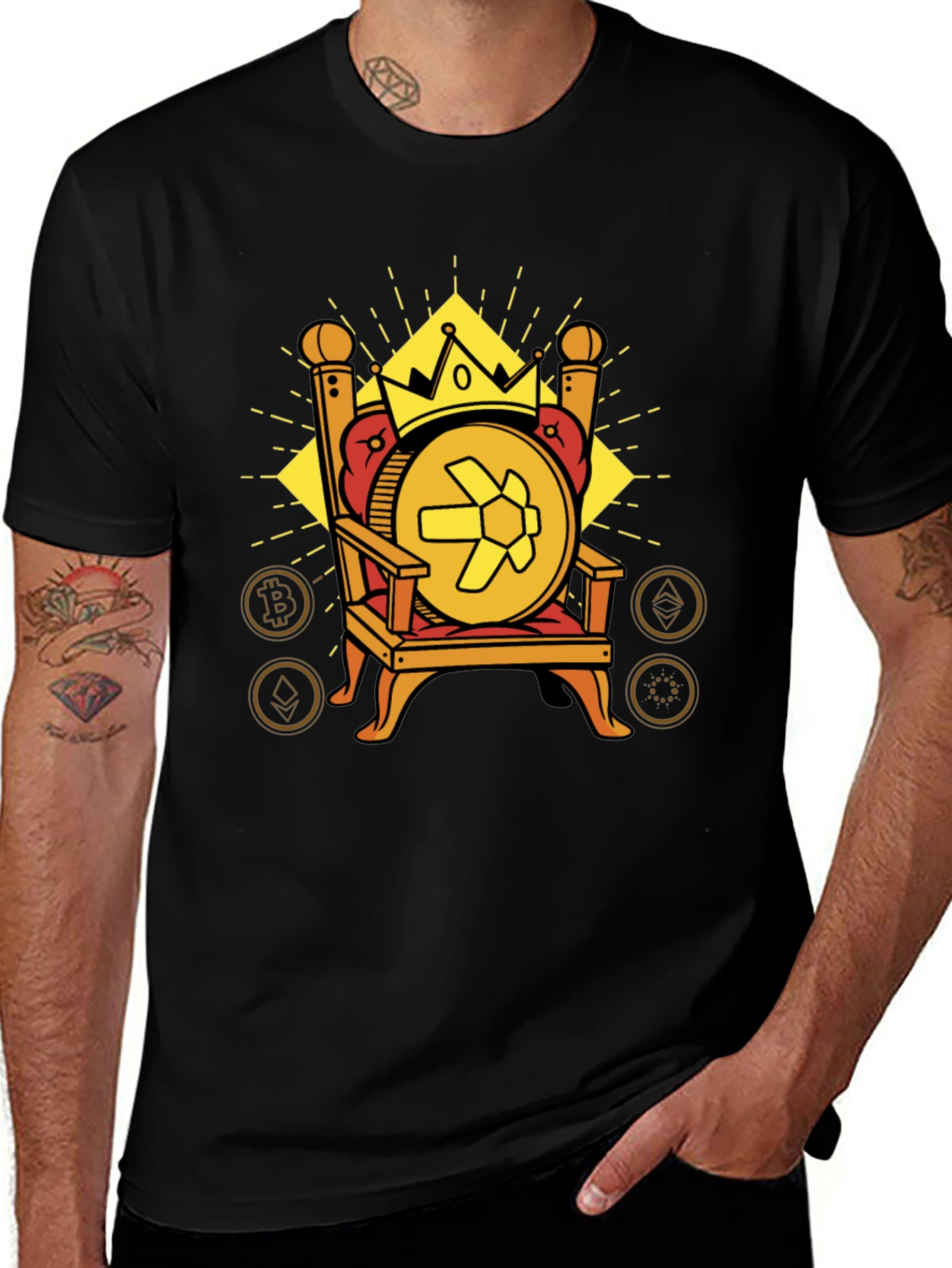 Crypto King T-Shirt - Bitcoin Ethereum More!