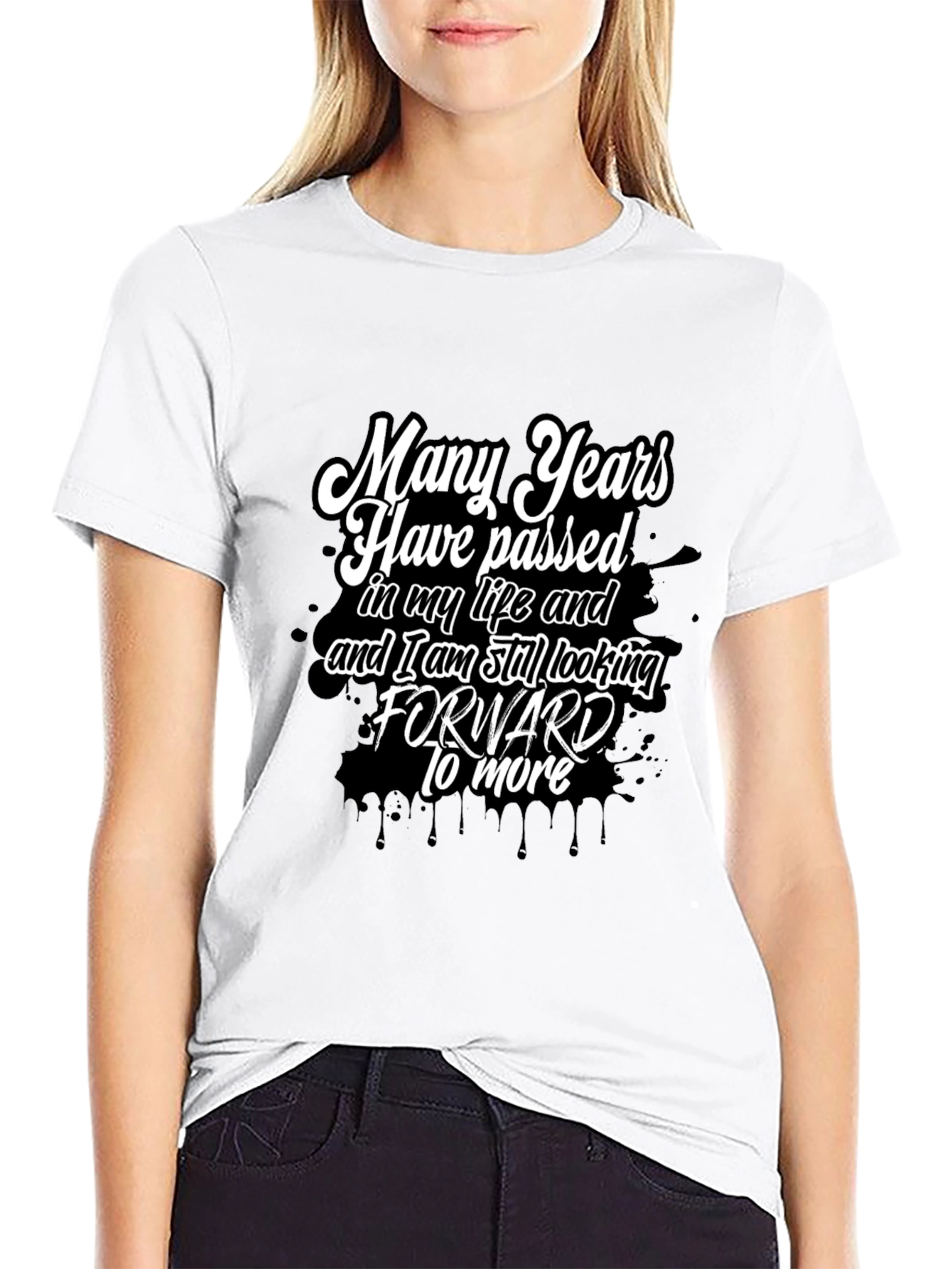 Motivational Black T-Shirt - Many Years Passed Design