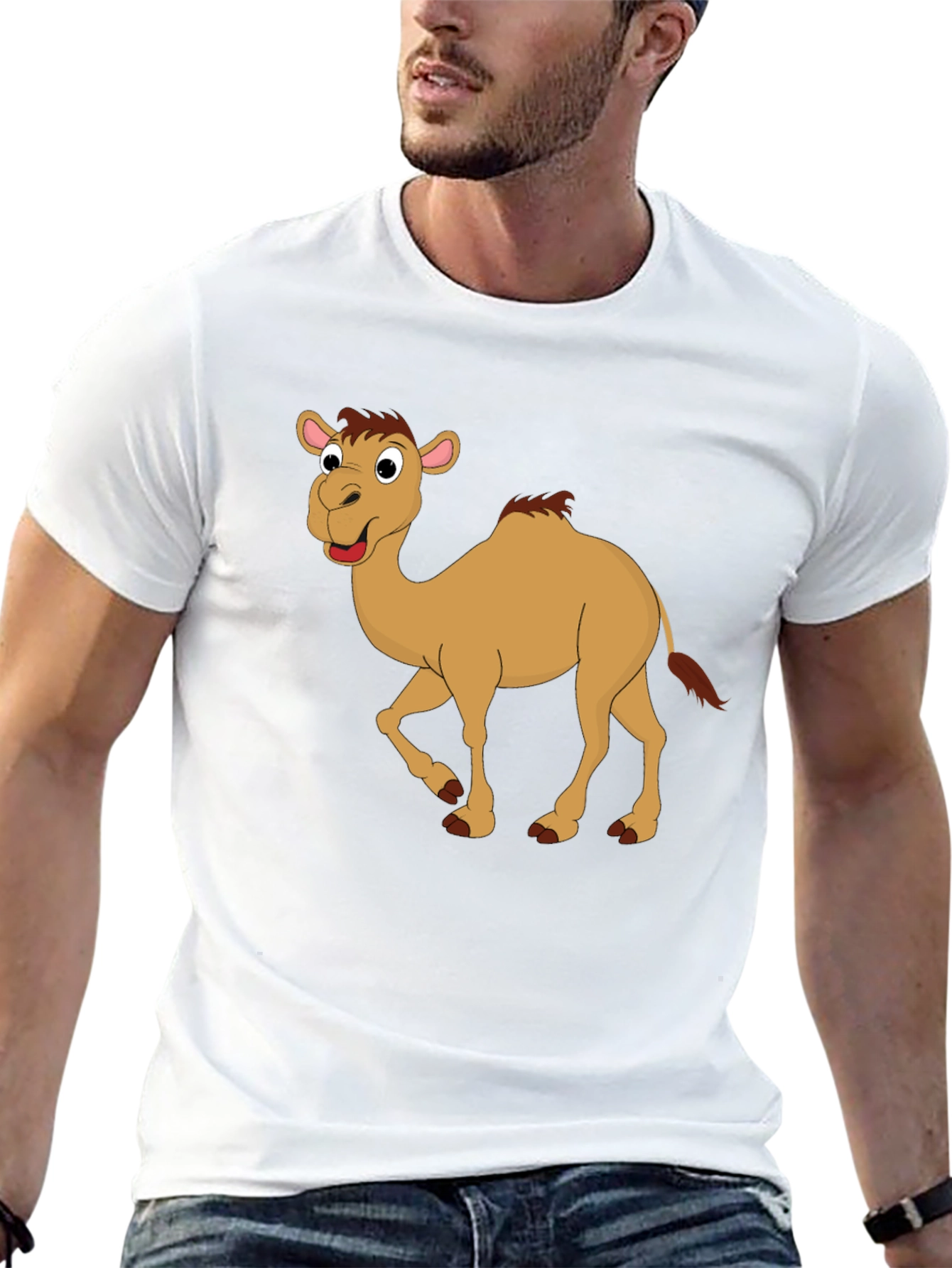 Camel Cartoon Black T-Shirt