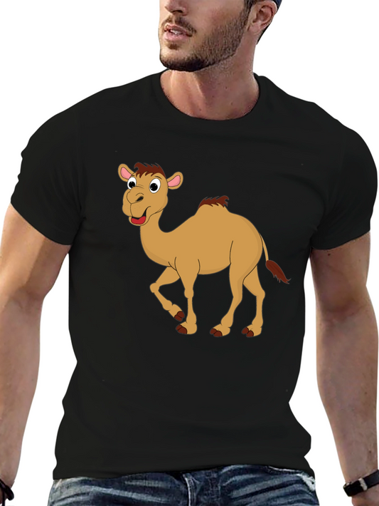 Camel Cartoon Black T-Shirt