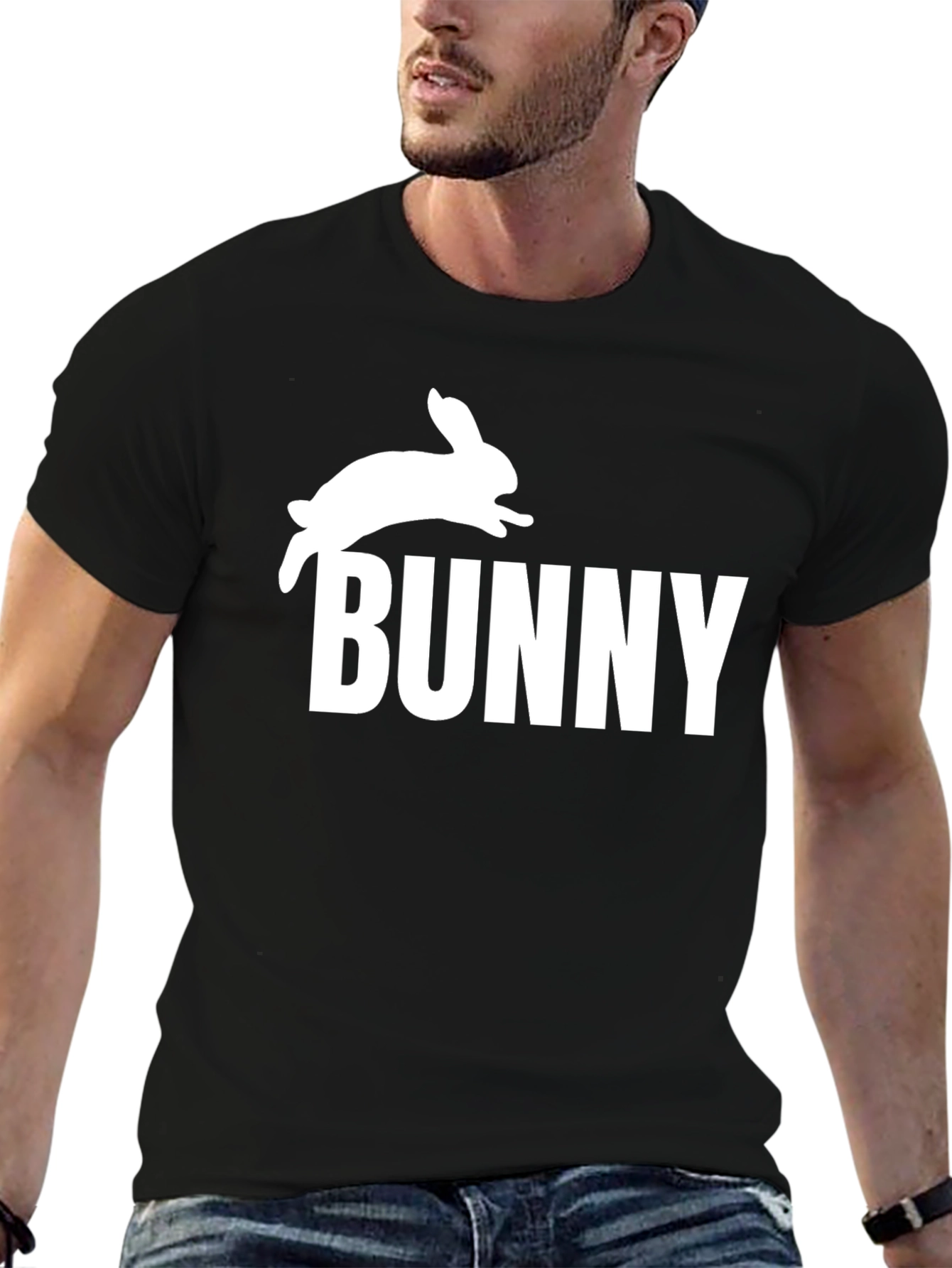 Bunny Graphic T-Shirt - Mens Black Tee