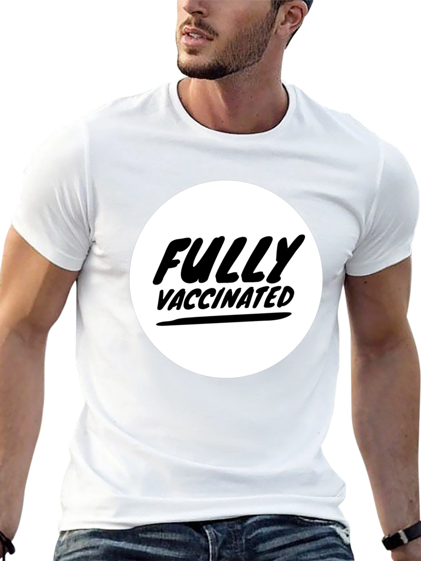 Fully Vaccinated Crew Neck T-Shirt - Black